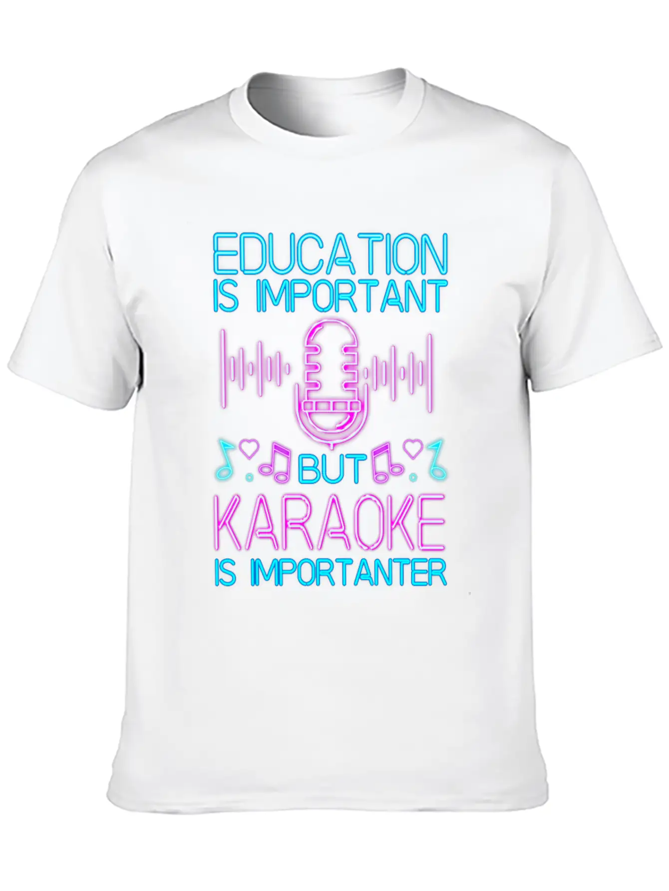 Karaoke Singer 80s Retro Education Stylish Everyday T-Shirt – Unisex Basic Cotton Tee