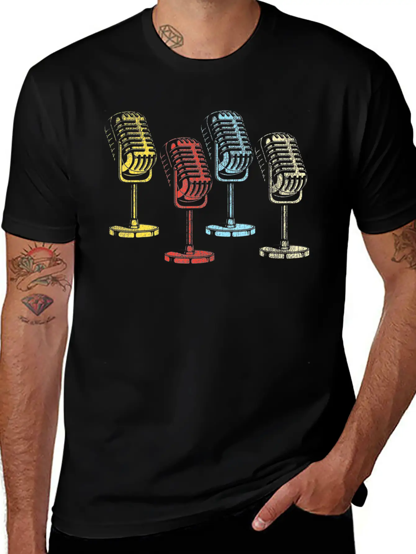Karaoke Singer Microphone Vocalist Stand Up Unisex Short Sleeve Soft Cotton T-Shirt – Casual Everyday Wear