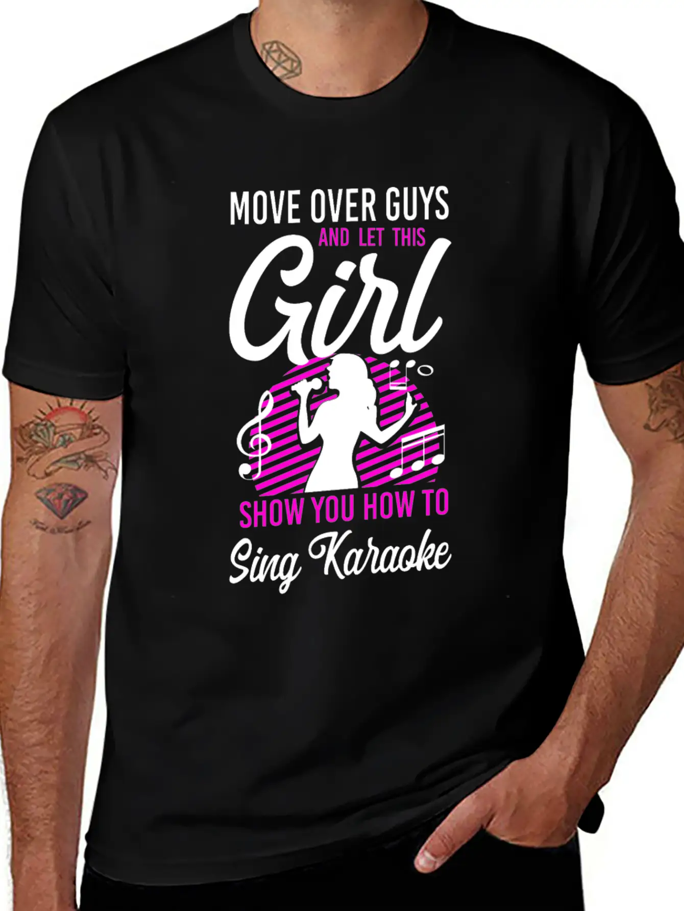 Karaoke Singer Move Over Guys And Stylish Everyday T-Shirt – Unisex Basic Cotton Tee