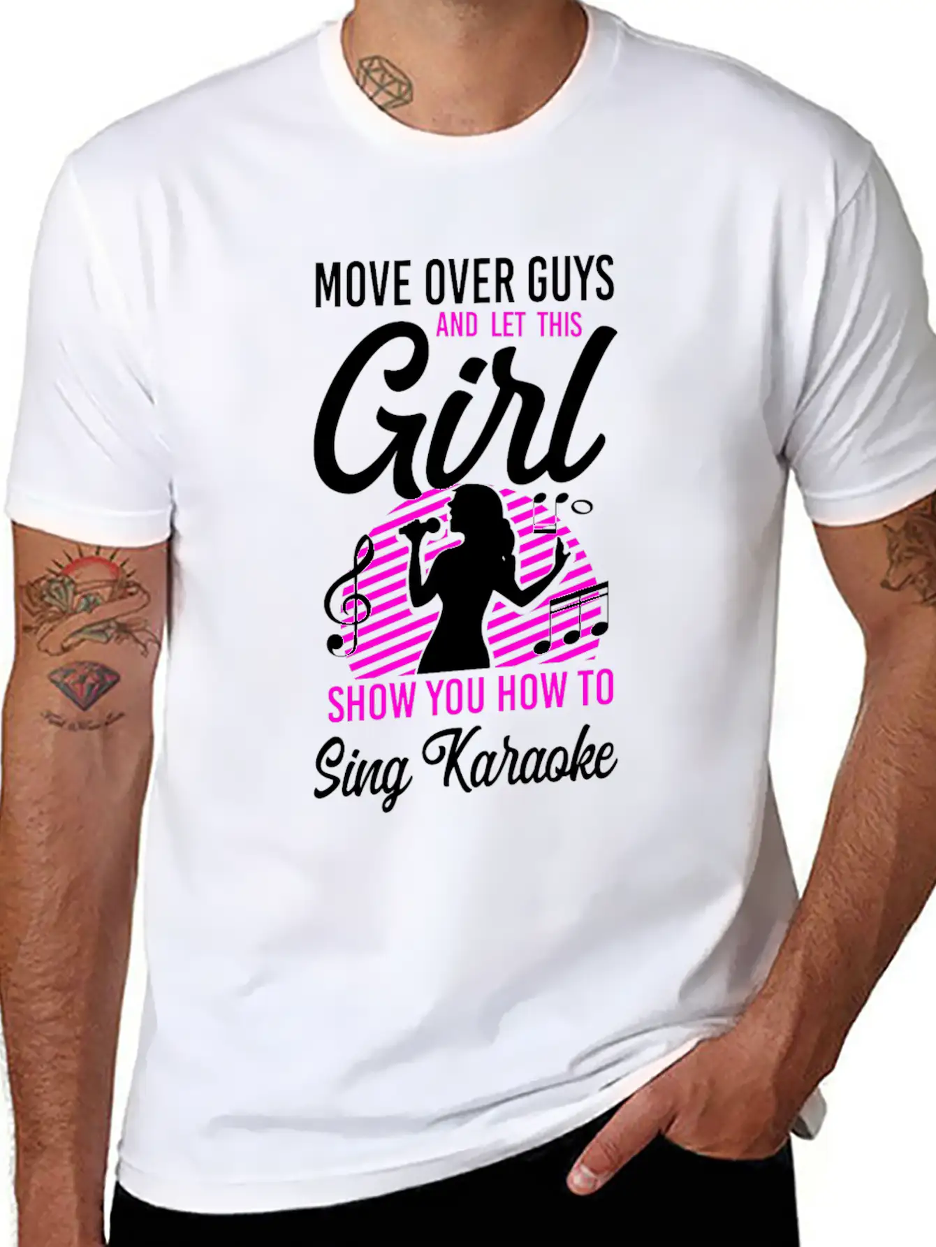 Karaoke Singer Move Over Guys And Stylish Everyday T-Shirt – Unisex Basic Cotton Tee
