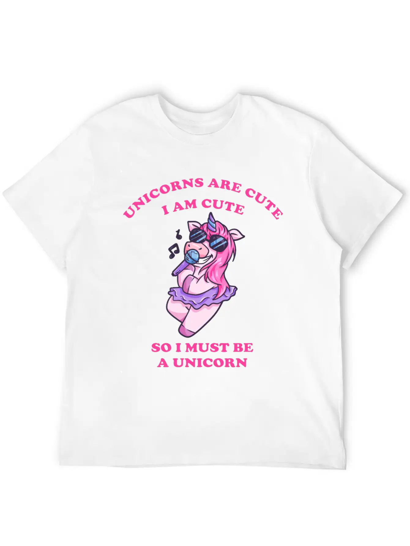 Karaoke Unicorn Sings With The Microphone Essential Unisex Summer Tee – Soft Cotton Casual Fit