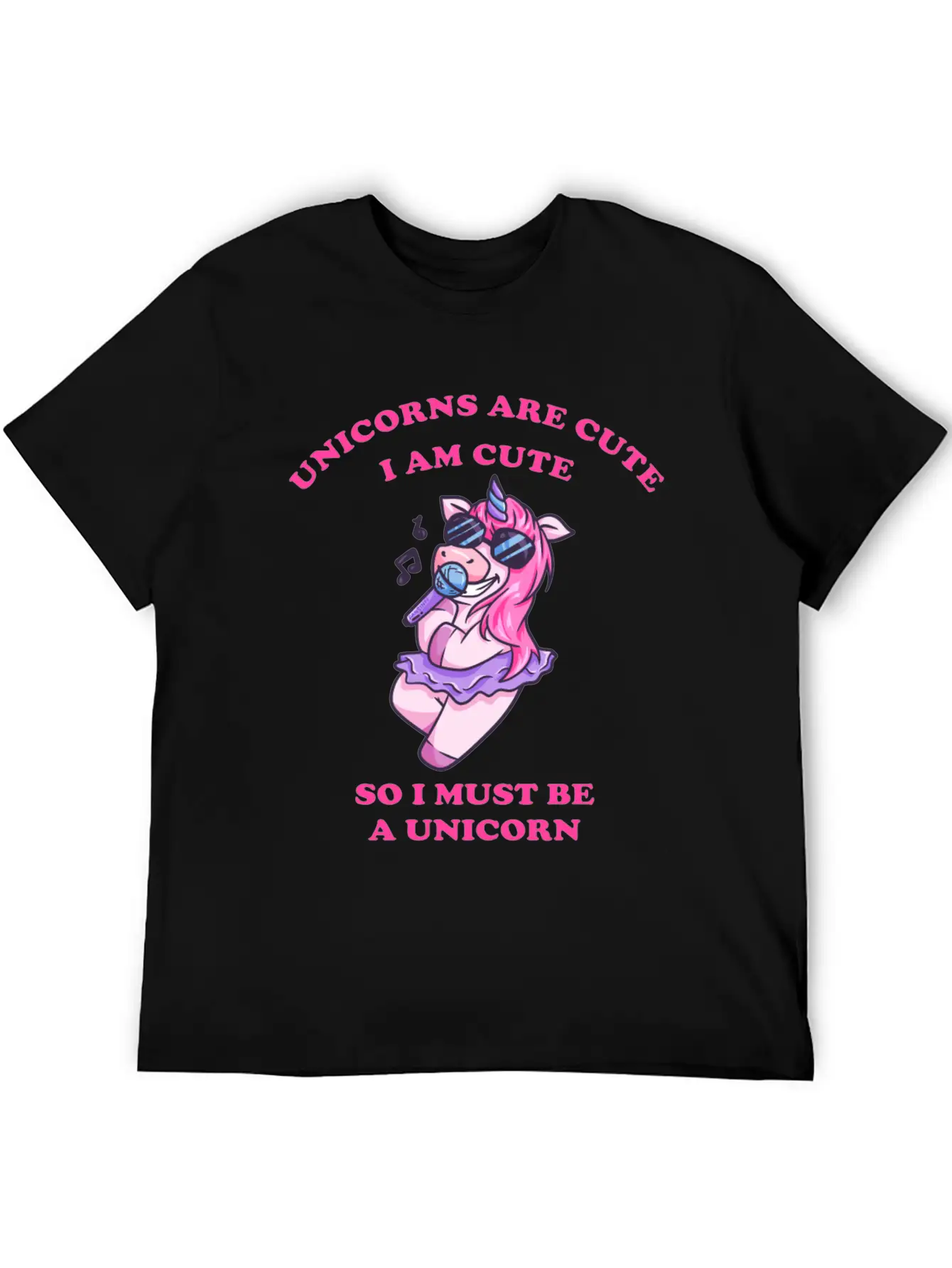 Karaoke Unicorn Sings With The Microphone Essential Unisex Summer Tee – Soft Cotton Casual Fit