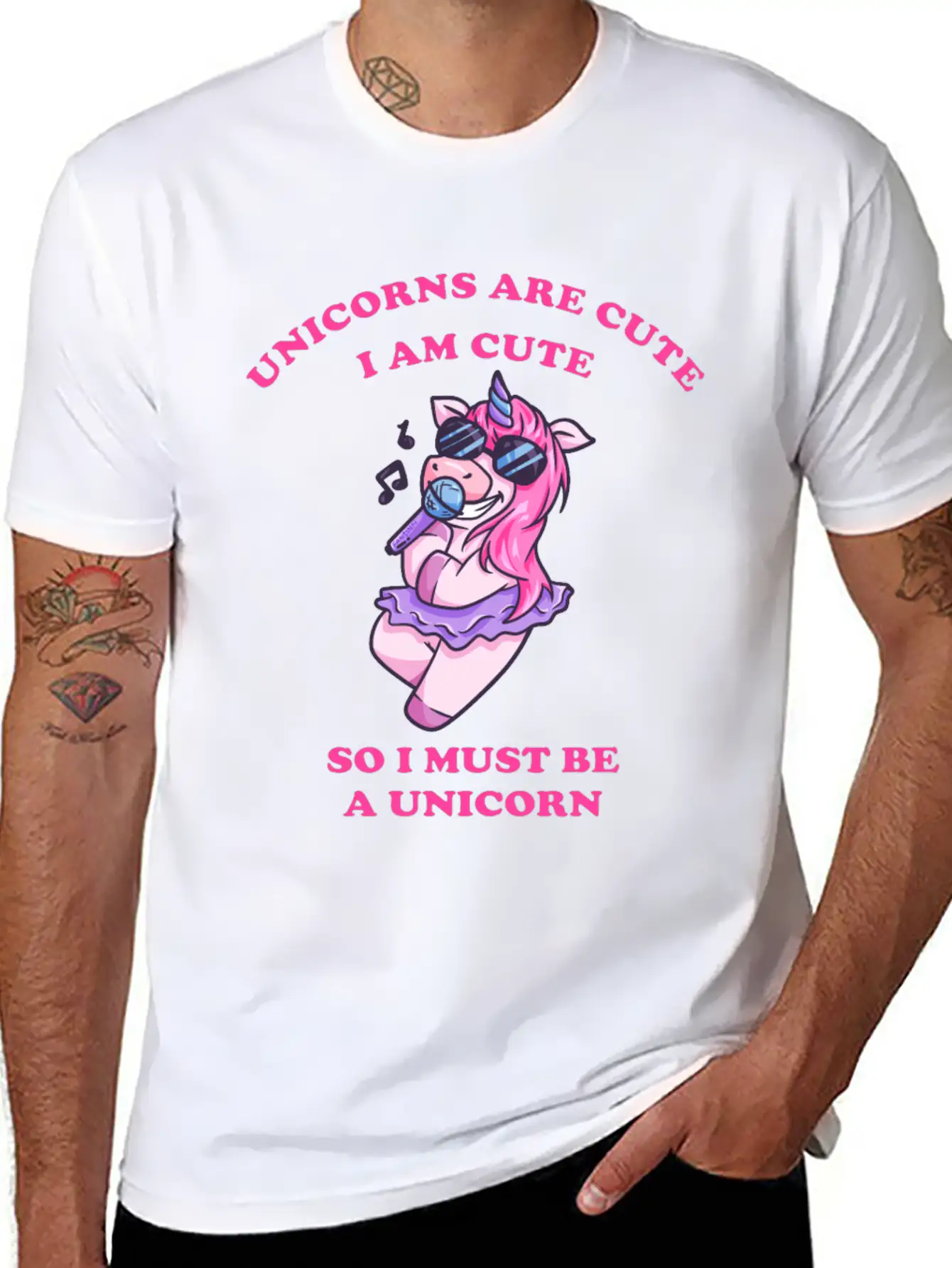 Karaoke Unicorn Sings With The Microphone Essential Unisex Summer Tee – Soft Cotton Casual Fit