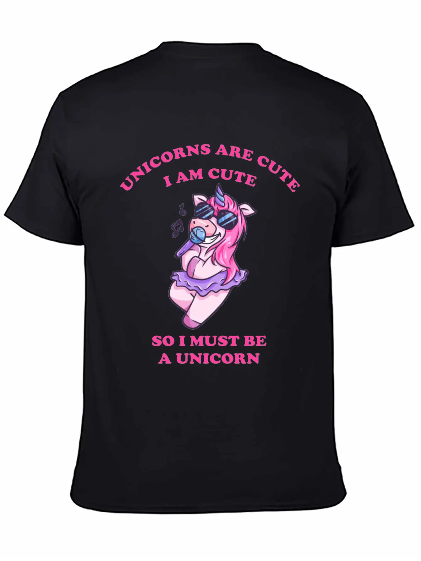 Karaoke Unicorn Sings With The Microphone Essential Unisex Summer Tee – Soft Cotton Casual Fit