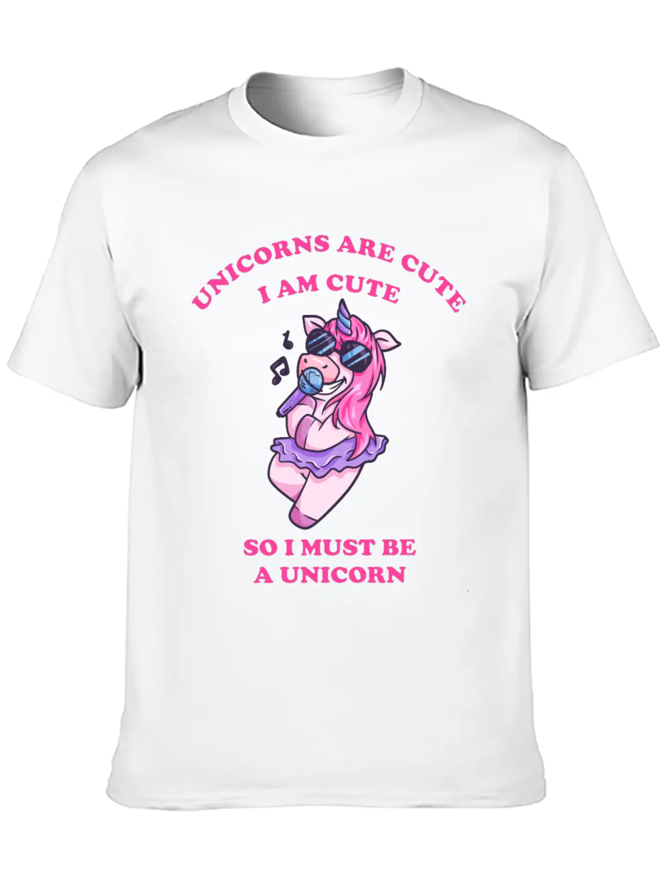 Karaoke Unicorn Sings With The Microphone Essential Unisex Summer Tee – Soft Cotton Casual Fit