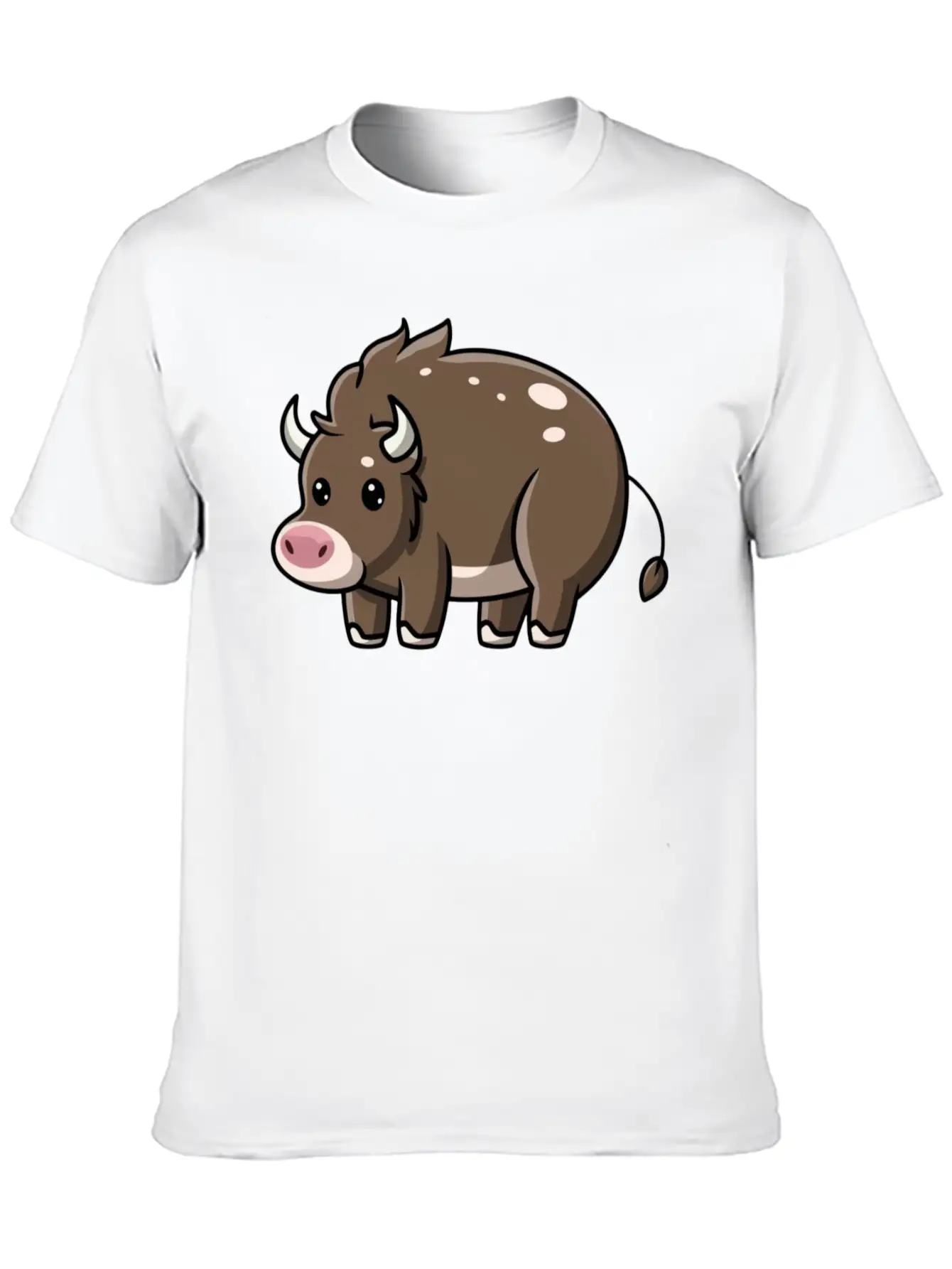 Kawaii Bison Baby Comfortable Minimalist Graphic Tee – Summer Style Essential