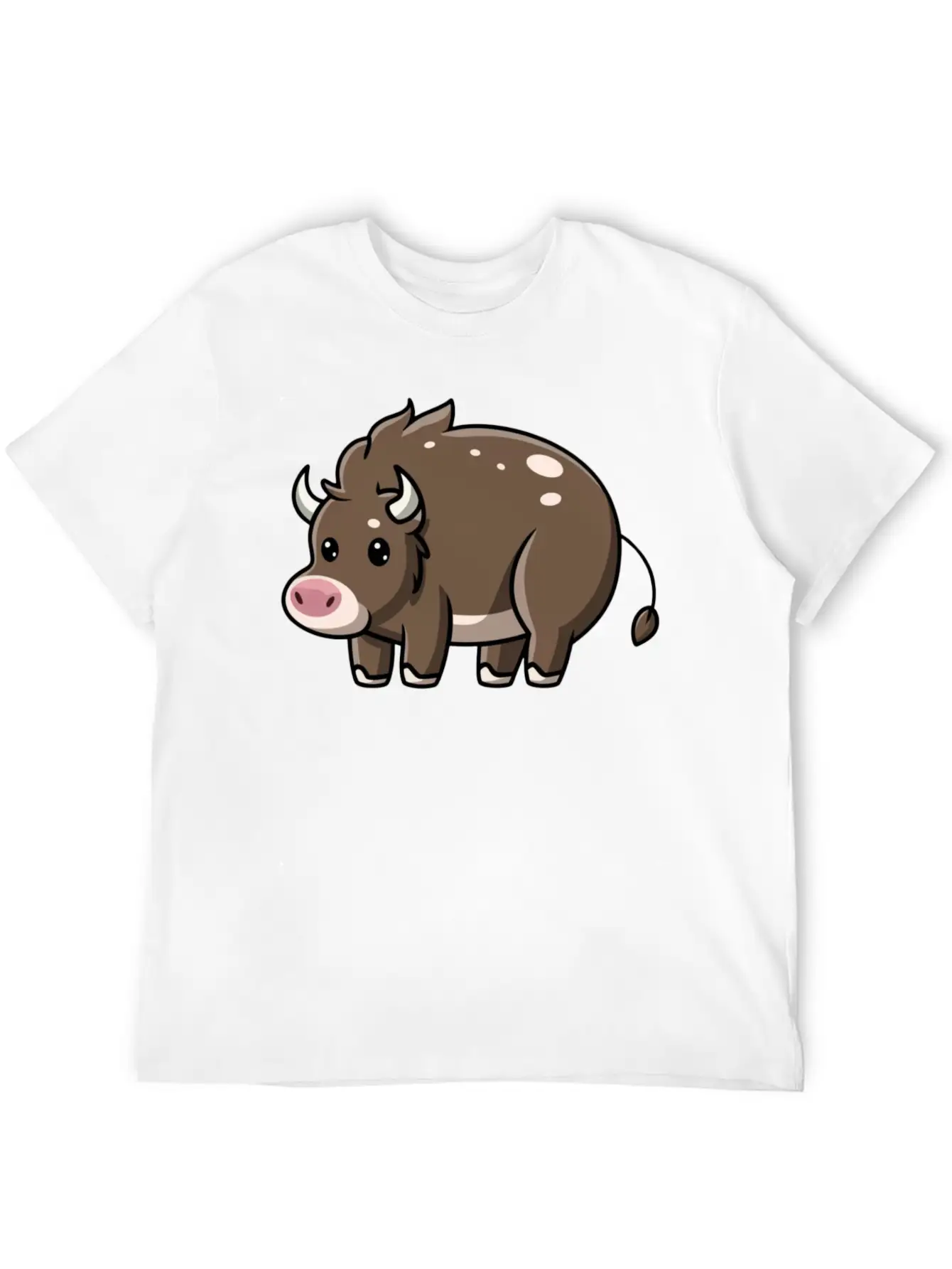 Kawaii Bison Baby Comfortable Minimalist Graphic Tee – Summer Style Essential