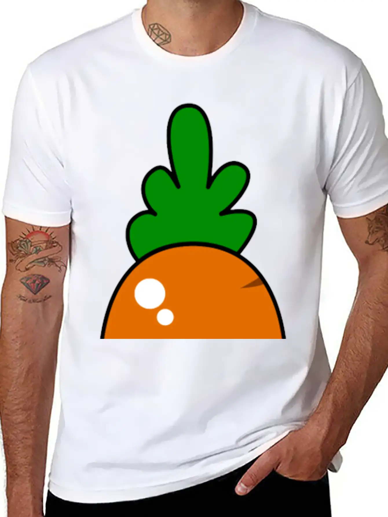 Kawaii Carrot Relaxed Everyday Tee – Lightweight And Durable Cotton