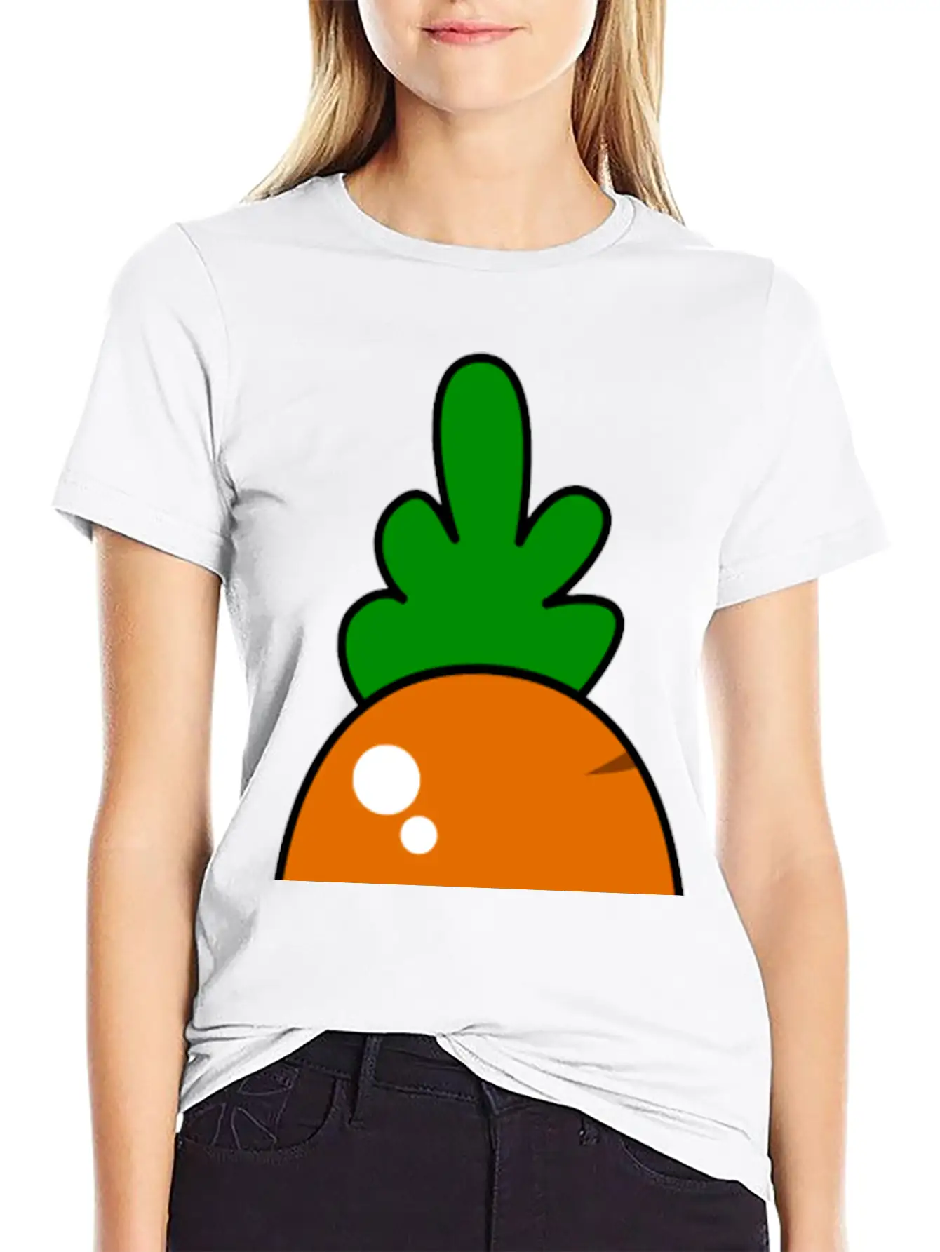 Kawaii Carrot Relaxed Everyday Tee – Lightweight And Durable Cotton