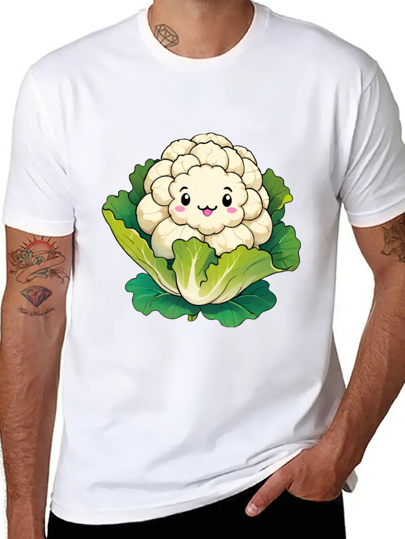 Kawaii Cauliflower Stylish Everyday T-Shirt – Unisex Basic Cotton Tee
