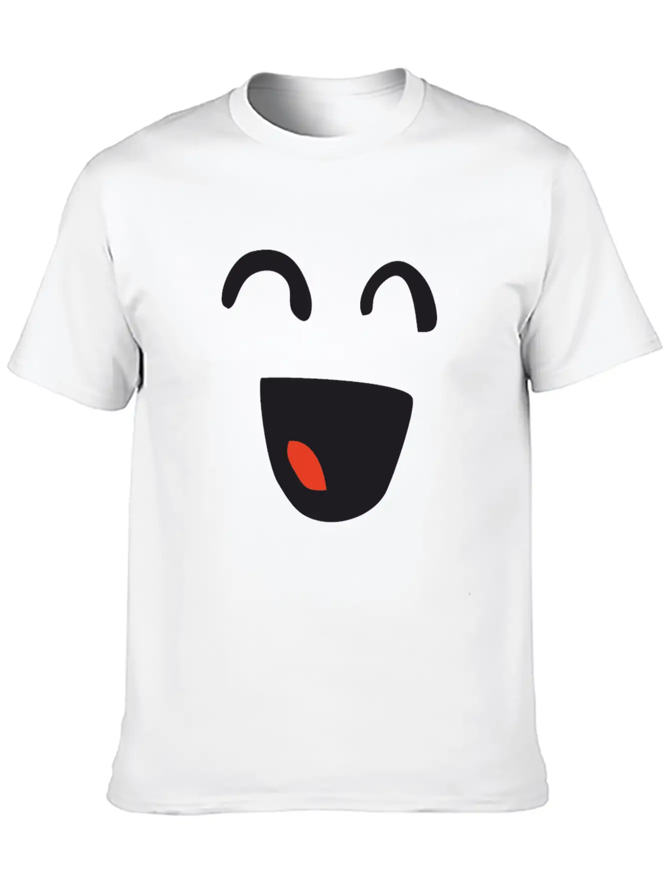Kawaii Closed Eyes Smile Essential Unisex Summer Tee – Soft Cotton Casual Fit