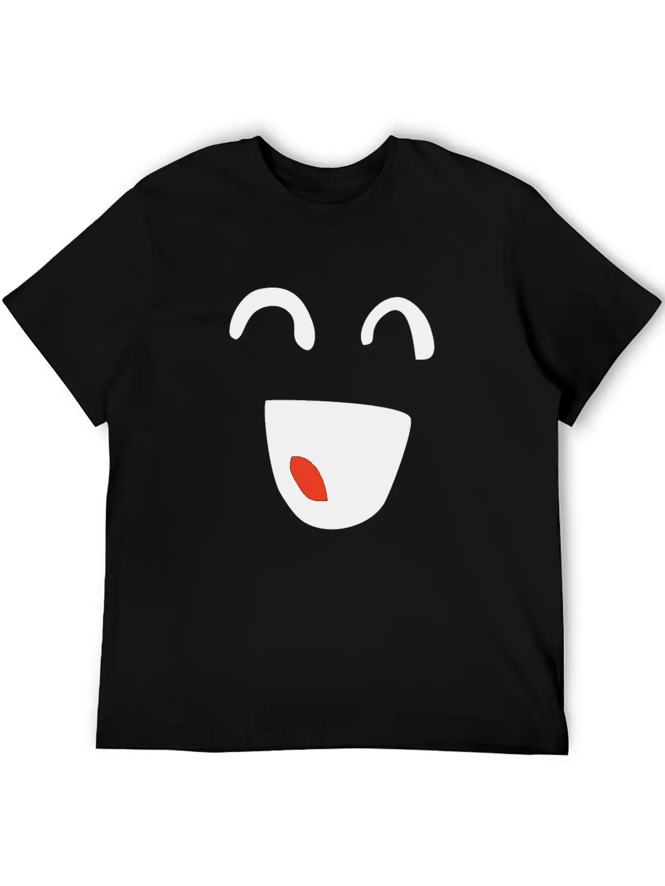 Kawaii Closed Eyes Smile Essential Unisex Summer Tee – Soft Cotton Casual Fit