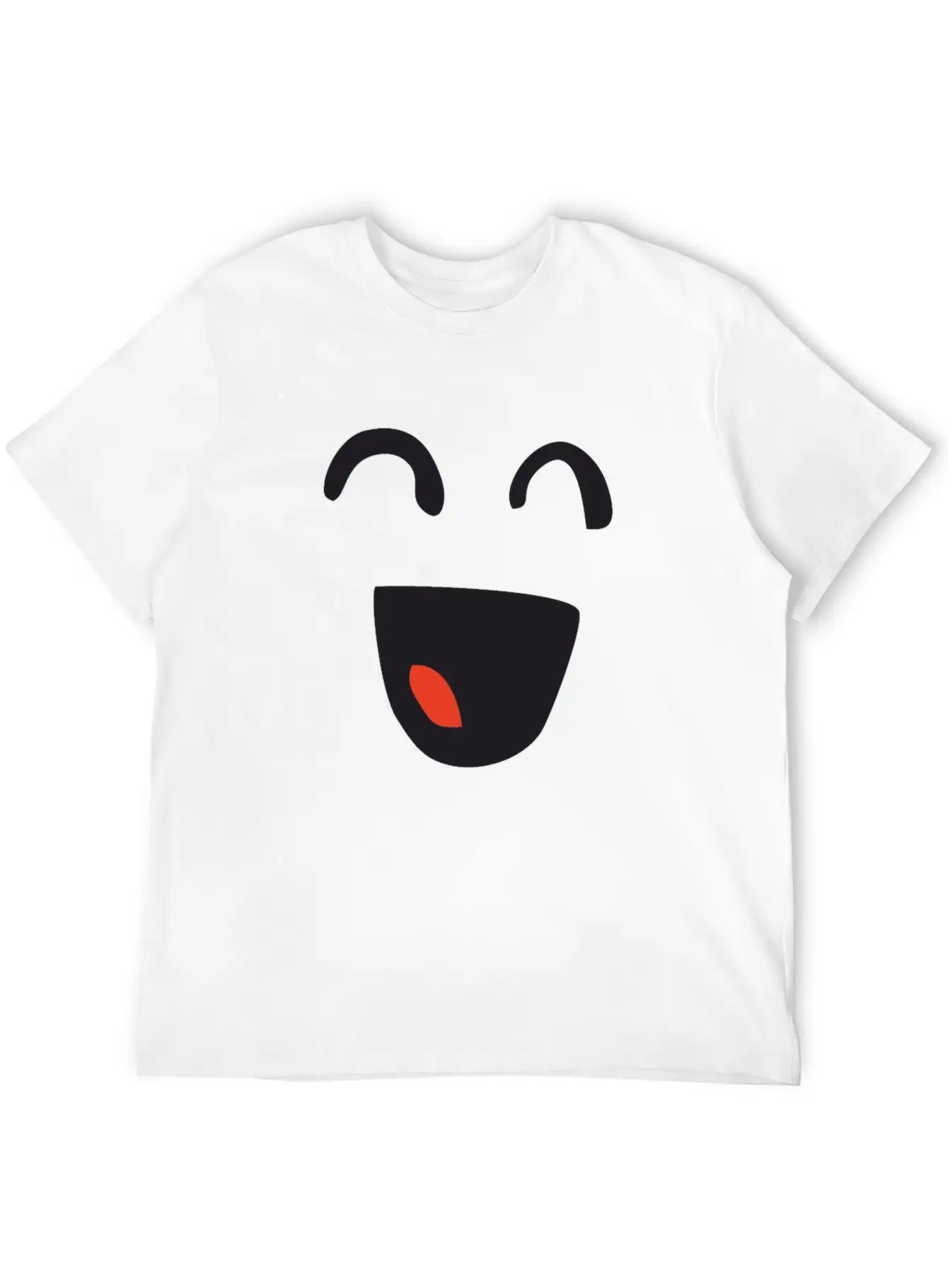 Kawaii Closed Eyes Smile Essential Unisex Summer Tee – Soft Cotton Casual Fit