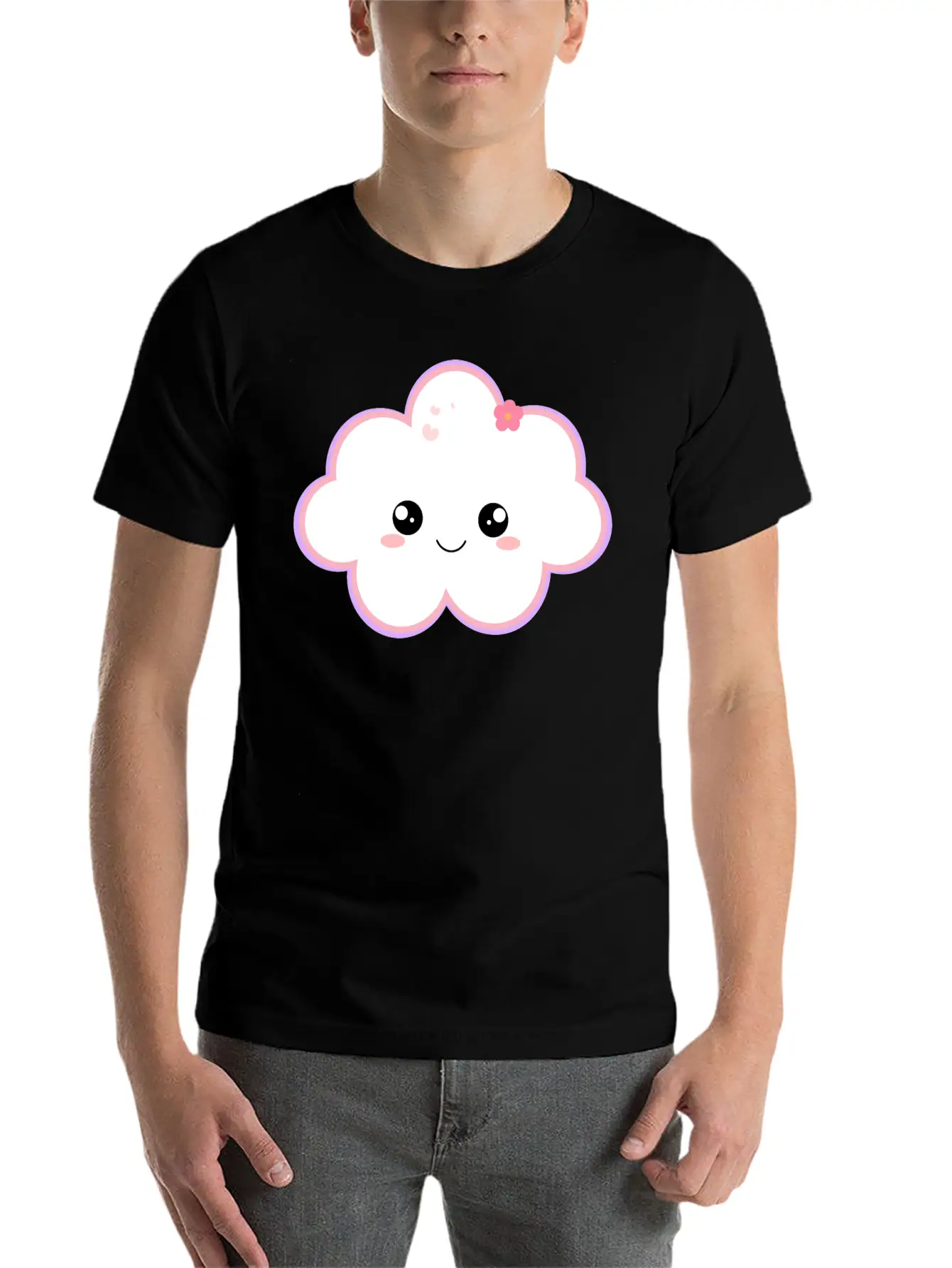 Kawaii Cloud For Cute Cloud Lovers Basic Graphic T-Shirt – Daily Comfort In Soft Cotton