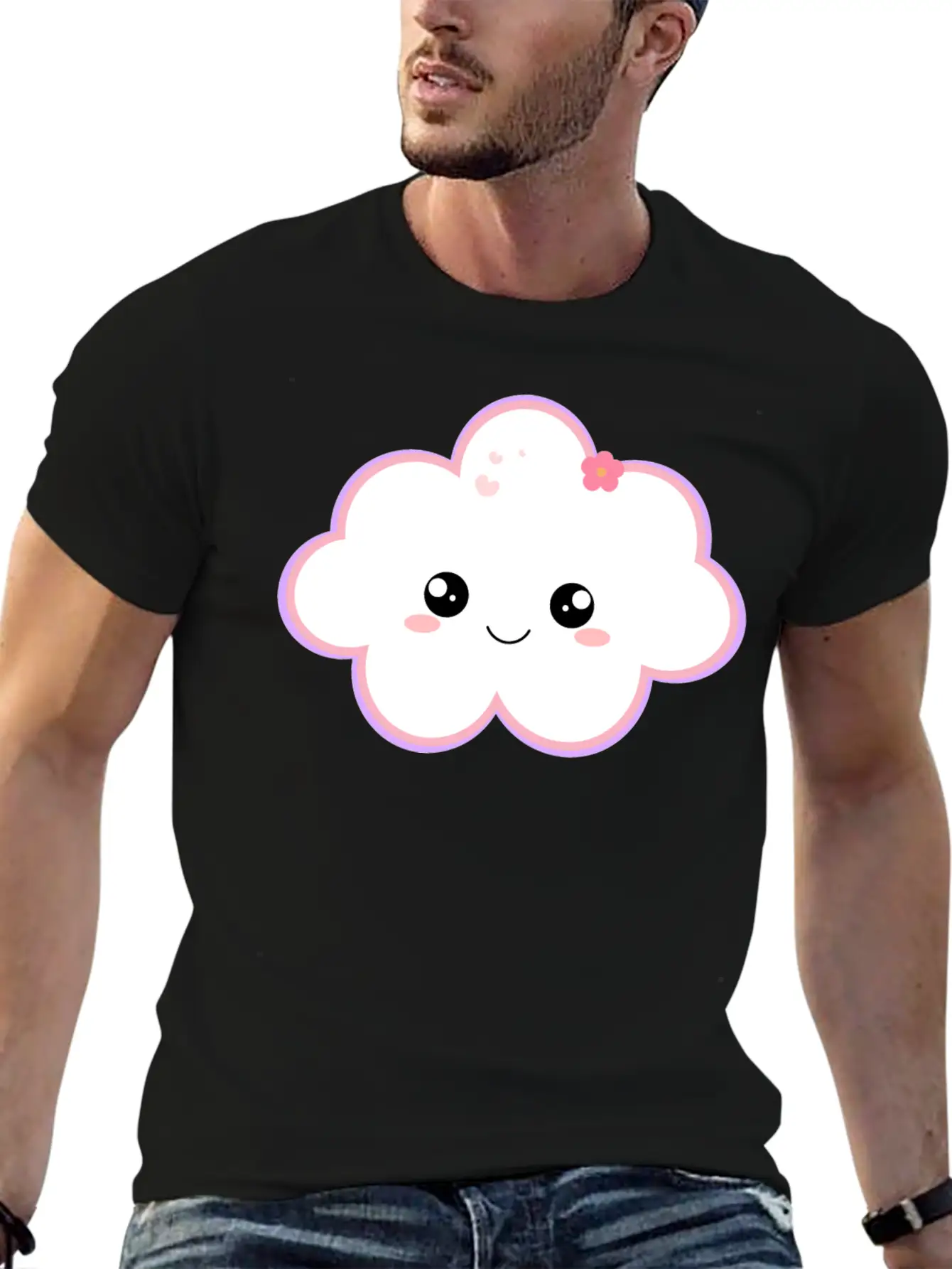 Kawaii Cloud For Cute Cloud Lovers Basic Graphic T-Shirt – Daily Comfort In Soft Cotton