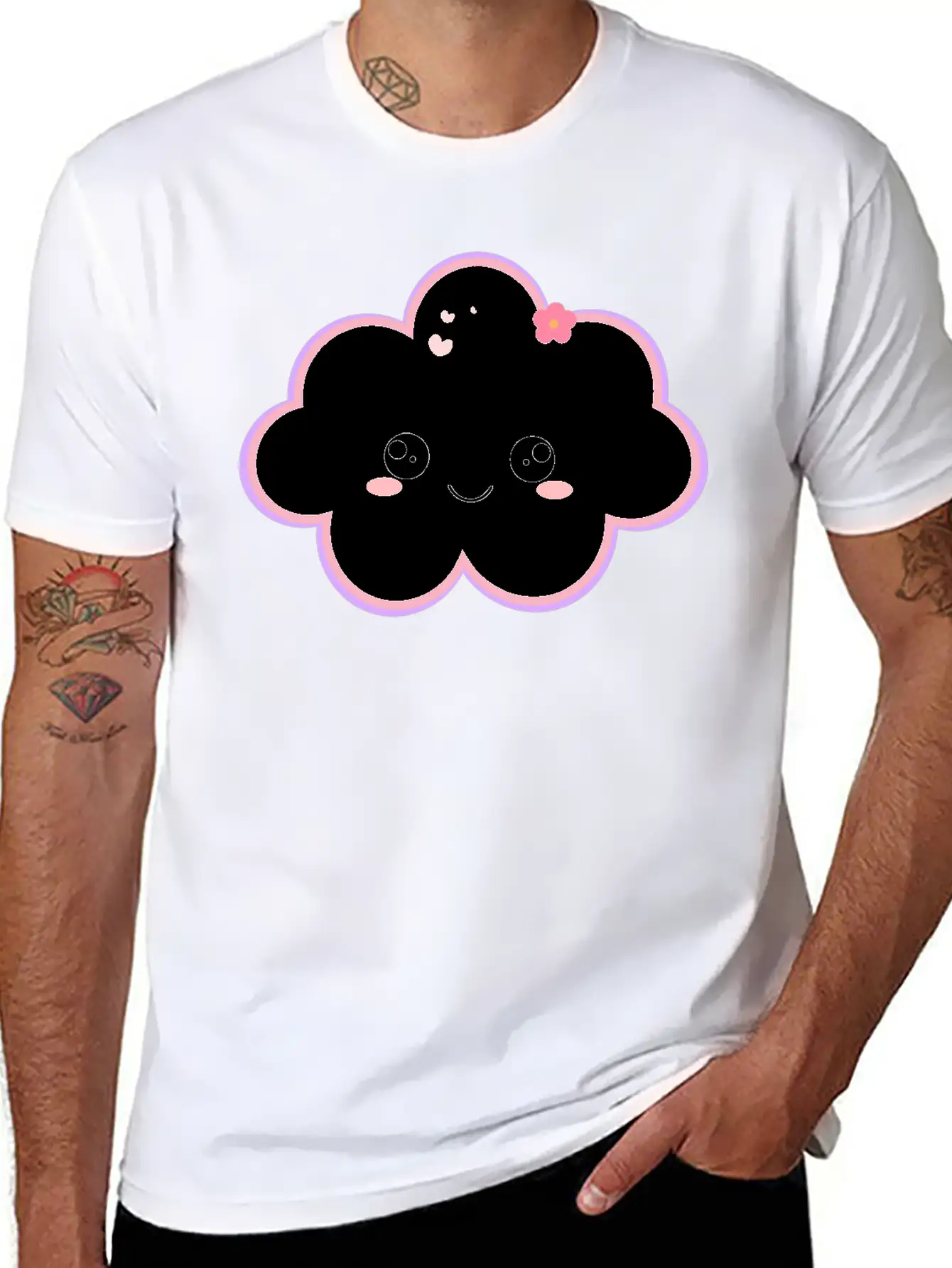 Kawaii Cloud For Cute Cloud Lovers Basic Graphic T-Shirt – Daily Comfort In Soft Cotton