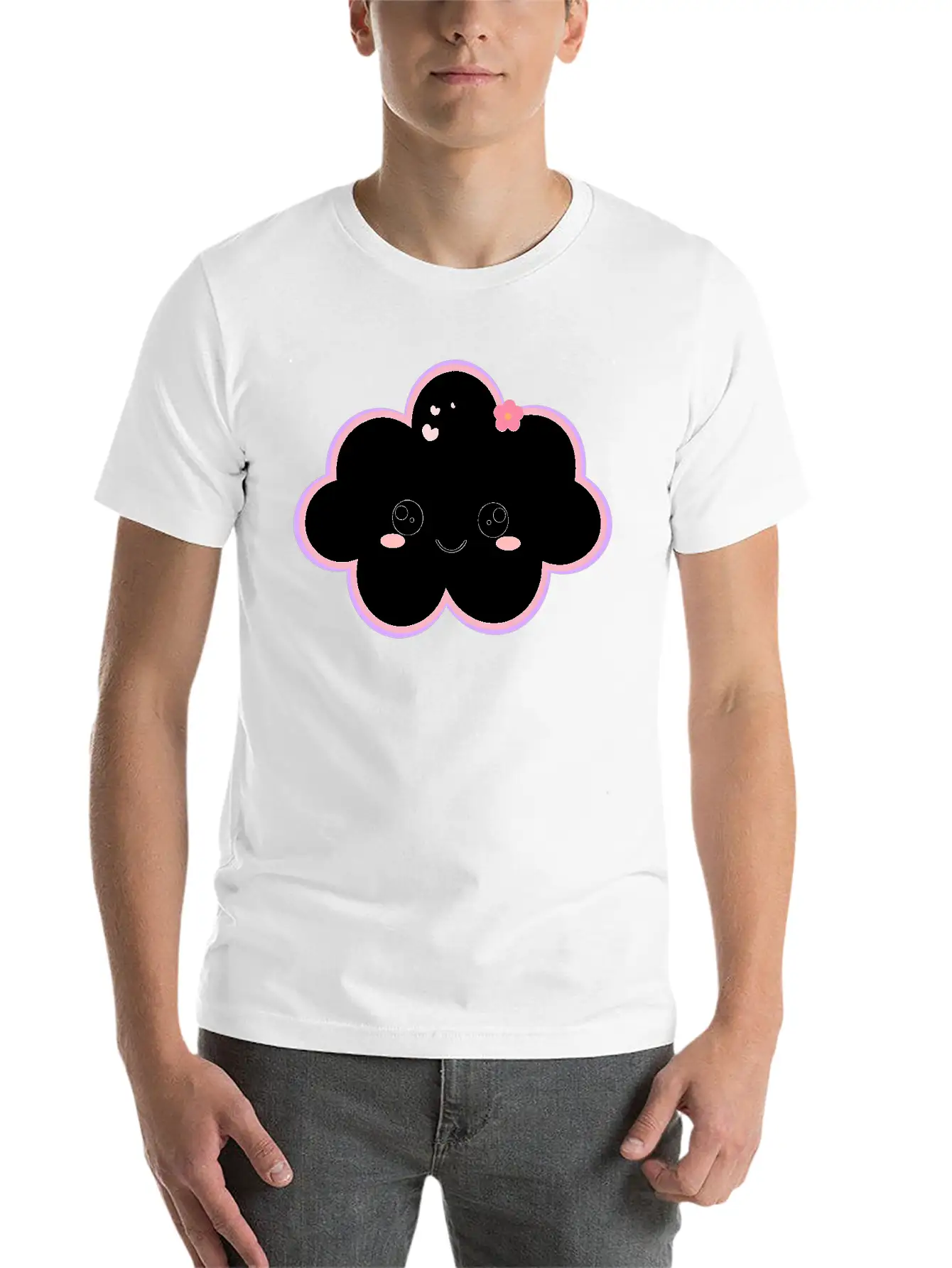 Kawaii Cloud For Cute Cloud Lovers Basic Graphic T-Shirt – Daily Comfort In Soft Cotton