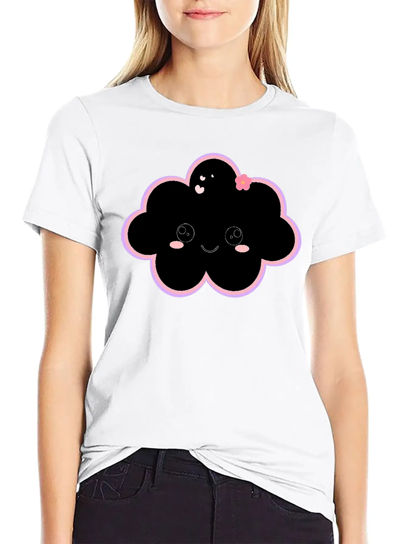 Kawaii Cloud For Cute Cloud Lovers Basic Graphic T-Shirt – Daily Comfort In Soft Cotton
