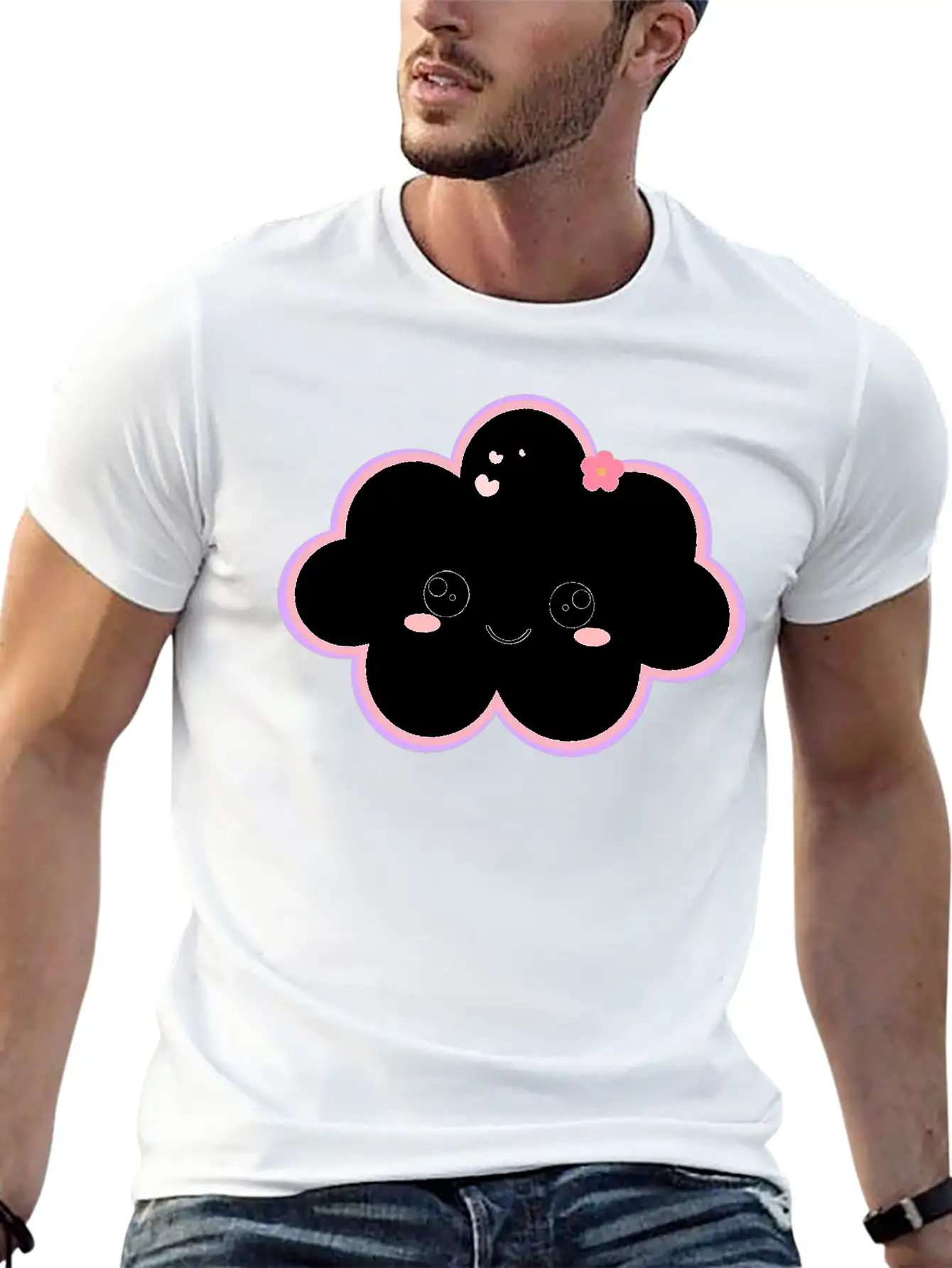 Kawaii Cloud For Cute Cloud Lovers Basic Graphic T-Shirt – Daily Comfort In Soft Cotton