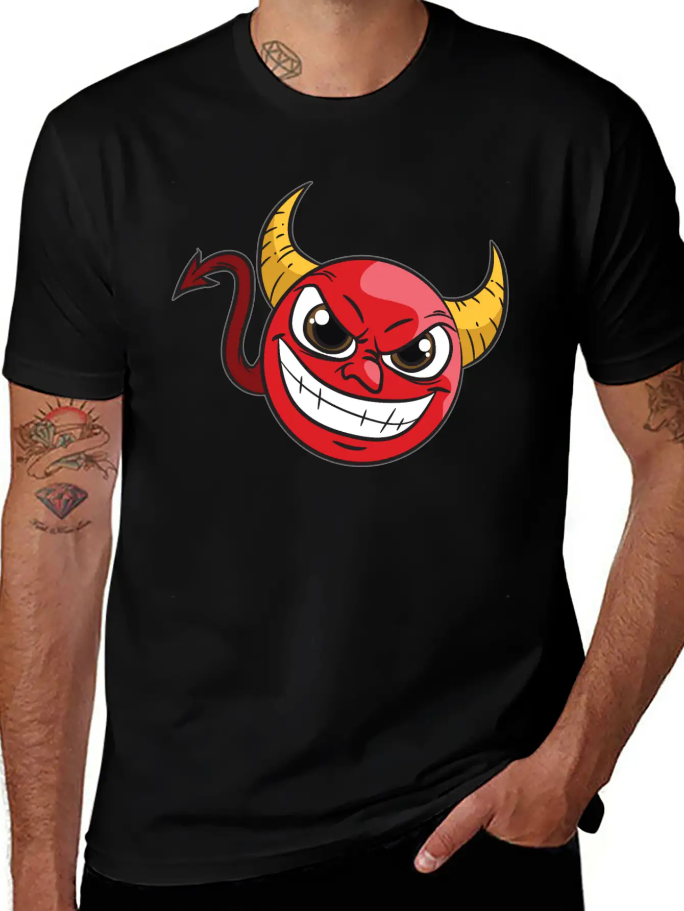 Kawaii Devil Comfortable Minimalist Graphic Tee – Summer Style Essential