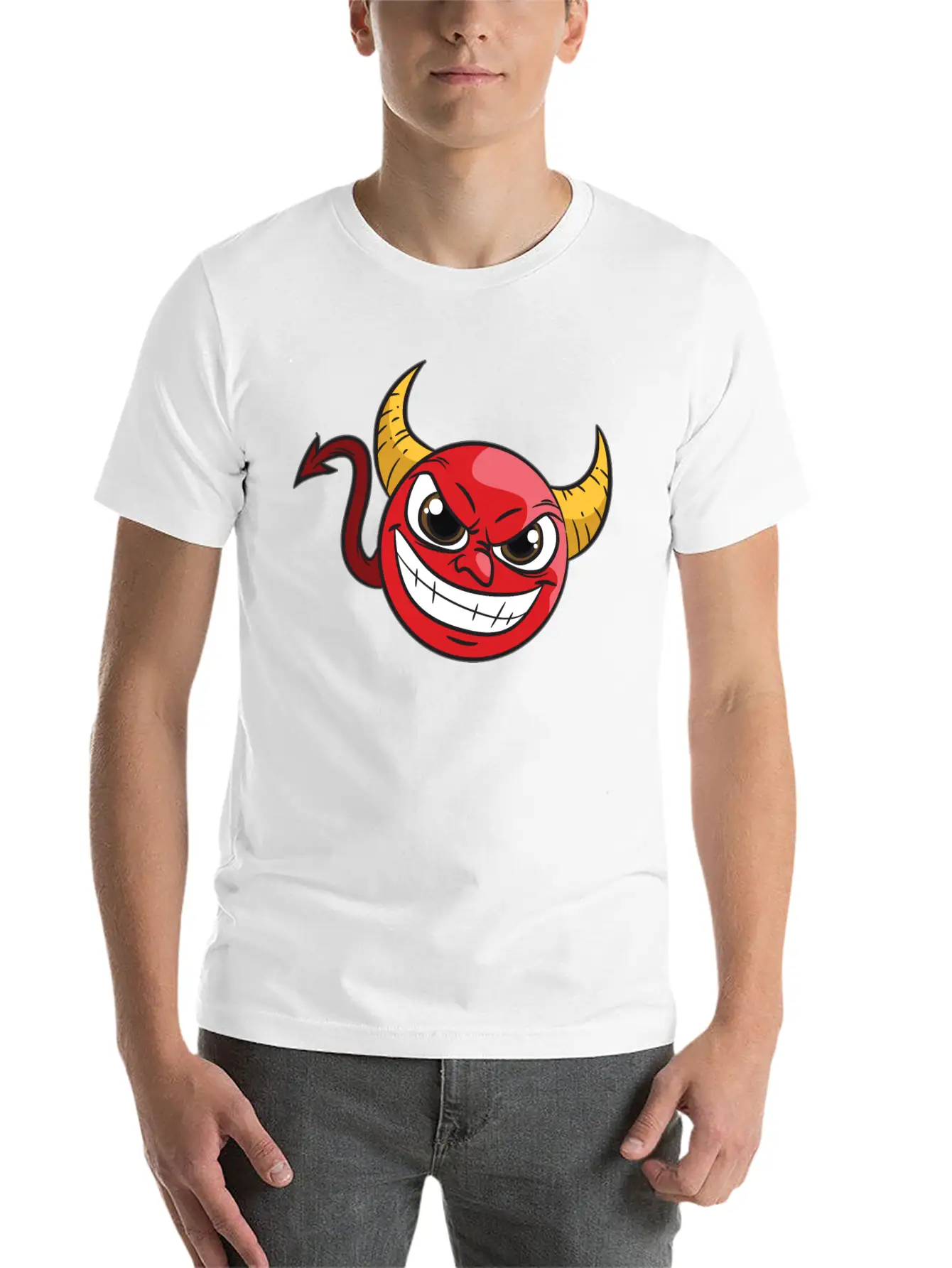 Kawaii Devil Comfortable Minimalist Graphic Tee – Summer Style Essential