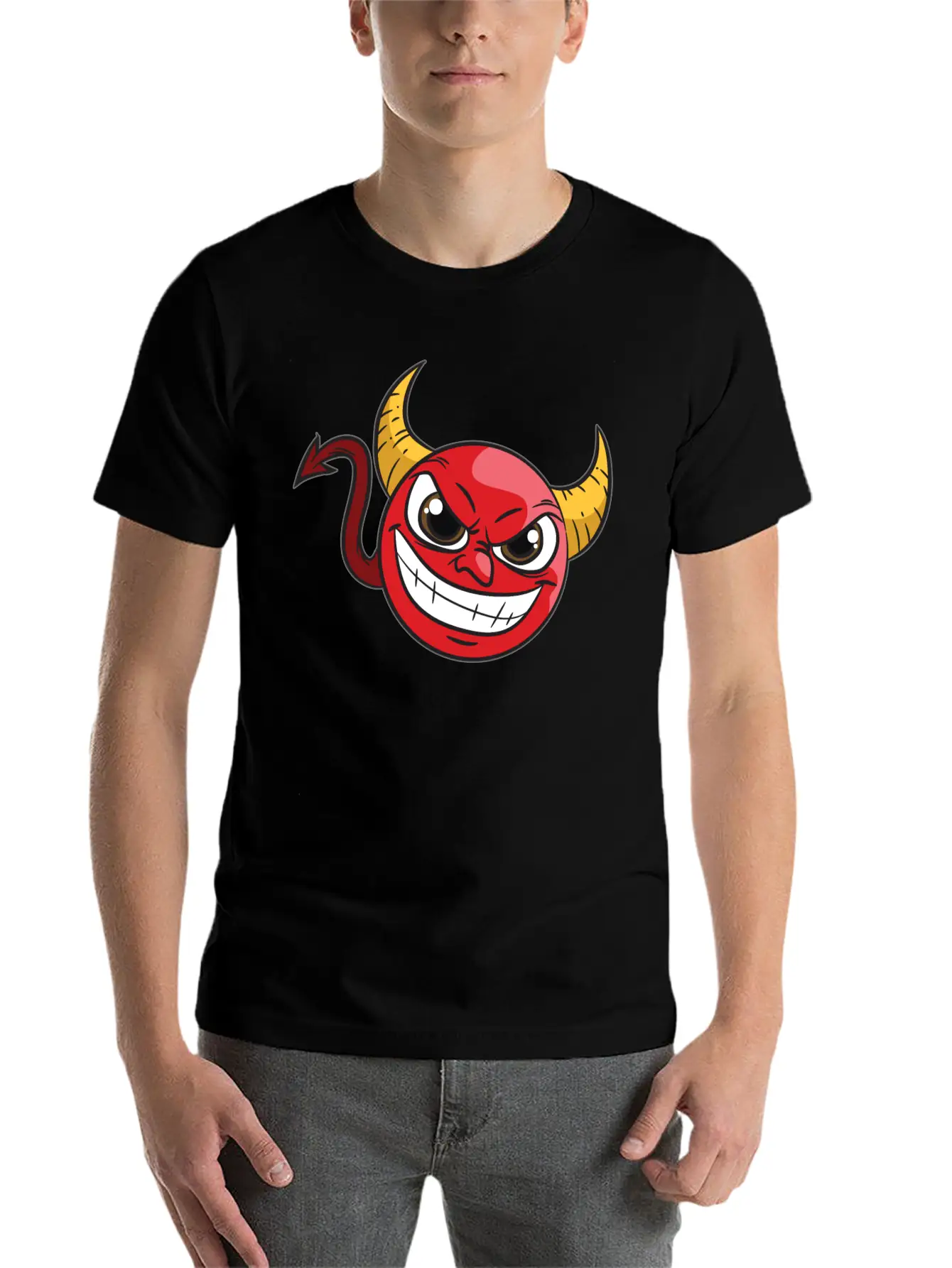 Kawaii Devil Comfortable Minimalist Graphic Tee – Summer Style Essential