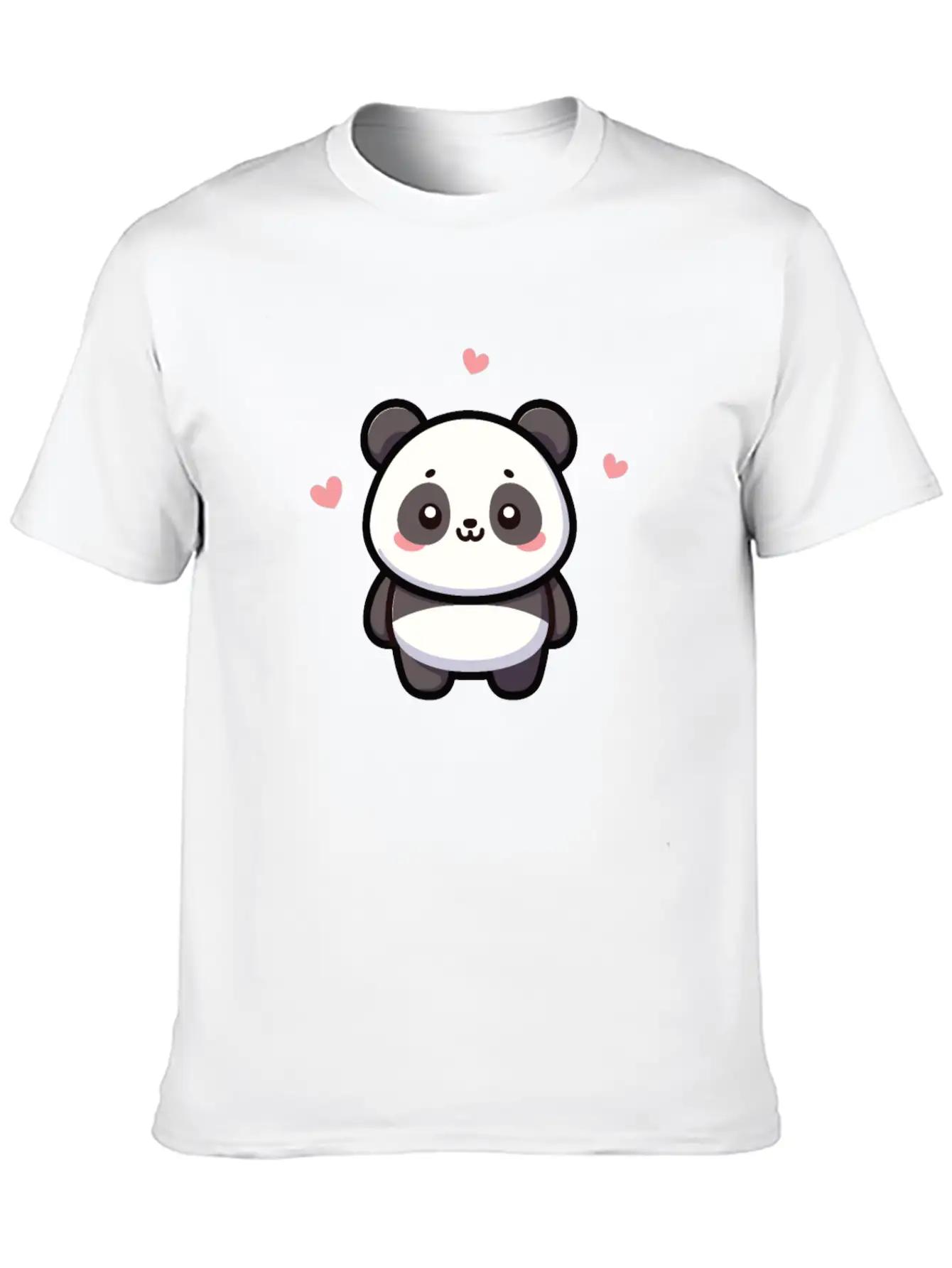 Kawaii Panda Cute Pattern Unisex Short Sleeve Soft Cotton T-Shirt – Casual Everyday Wear