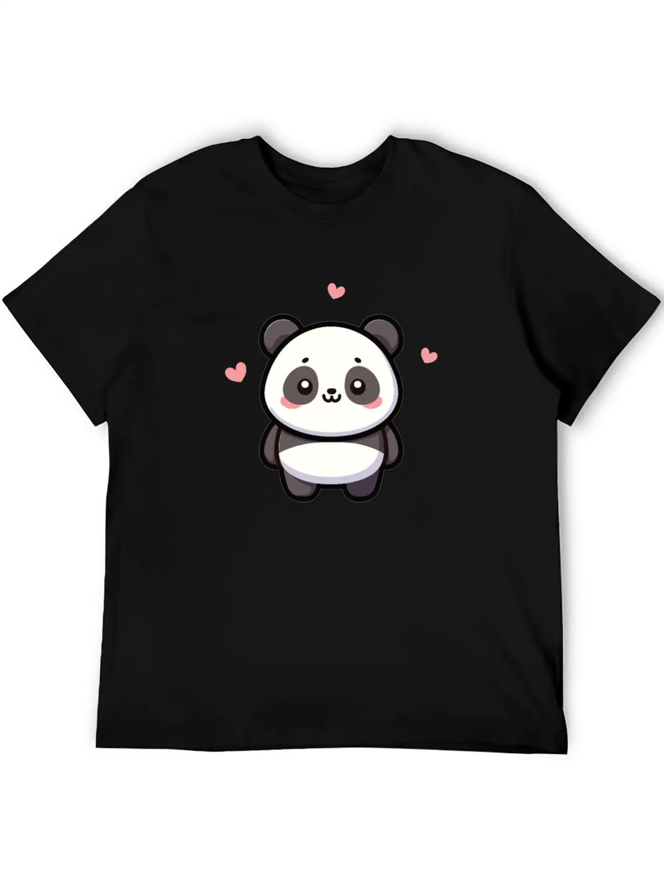Kawaii Panda Cute Pattern Unisex Short Sleeve Soft Cotton T-Shirt – Casual Everyday Wear