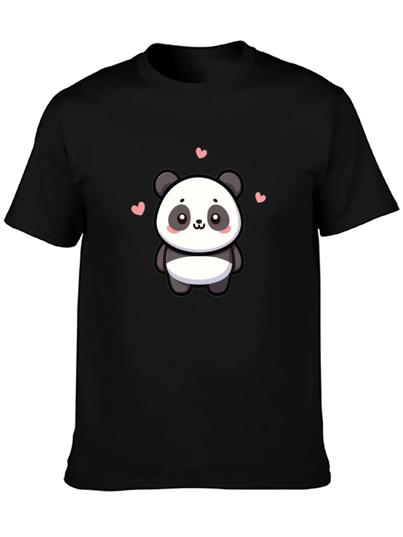 Kawaii Panda Cute Pattern Unisex Short Sleeve Soft Cotton T-Shirt – Casual Everyday Wear