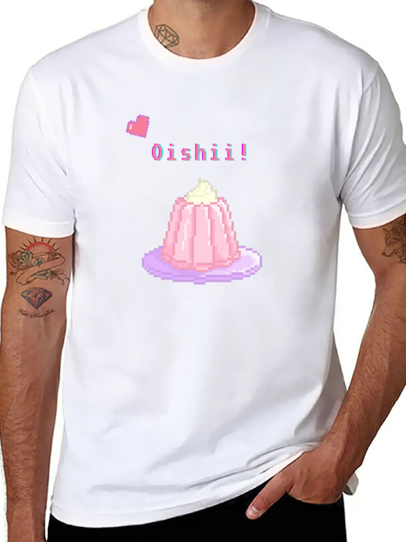 Kawaii Pixel Oishii Dream Dessert (jello) Timeless Short Sleeve Tee – Comfy And Minimalist Design