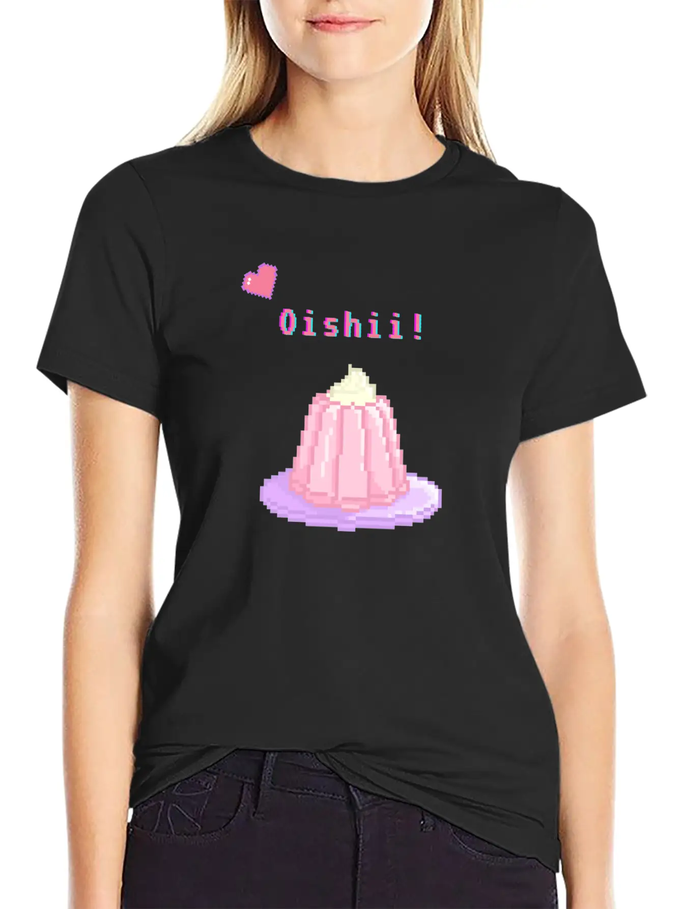 Kawaii Pixel Oishii Dream Dessert (jello) Timeless Short Sleeve Tee – Comfy And Minimalist Design