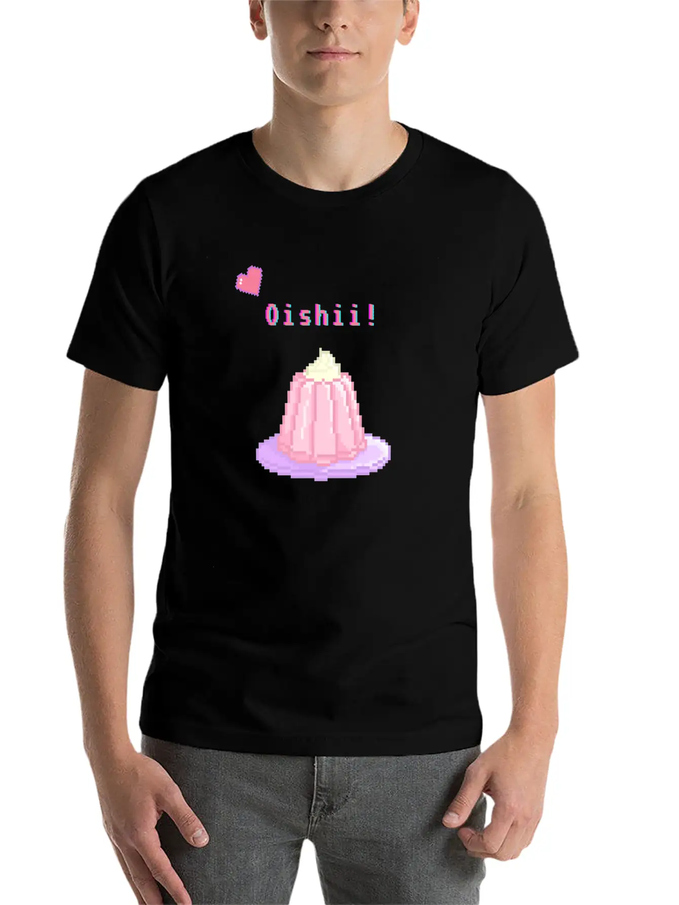 Kawaii Pixel Oishii Dream Dessert (jello) Timeless Short Sleeve Tee – Comfy And Minimalist Design