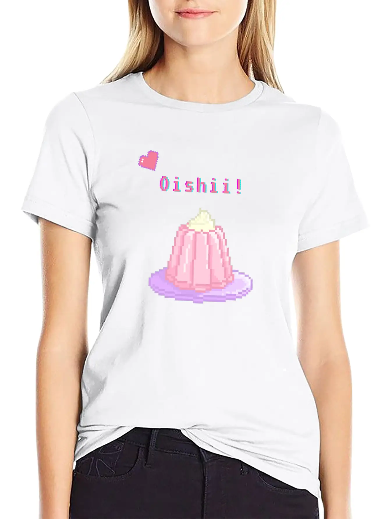 Kawaii Pixel Oishii Dream Dessert (jello) Timeless Short Sleeve Tee – Comfy And Minimalist Design