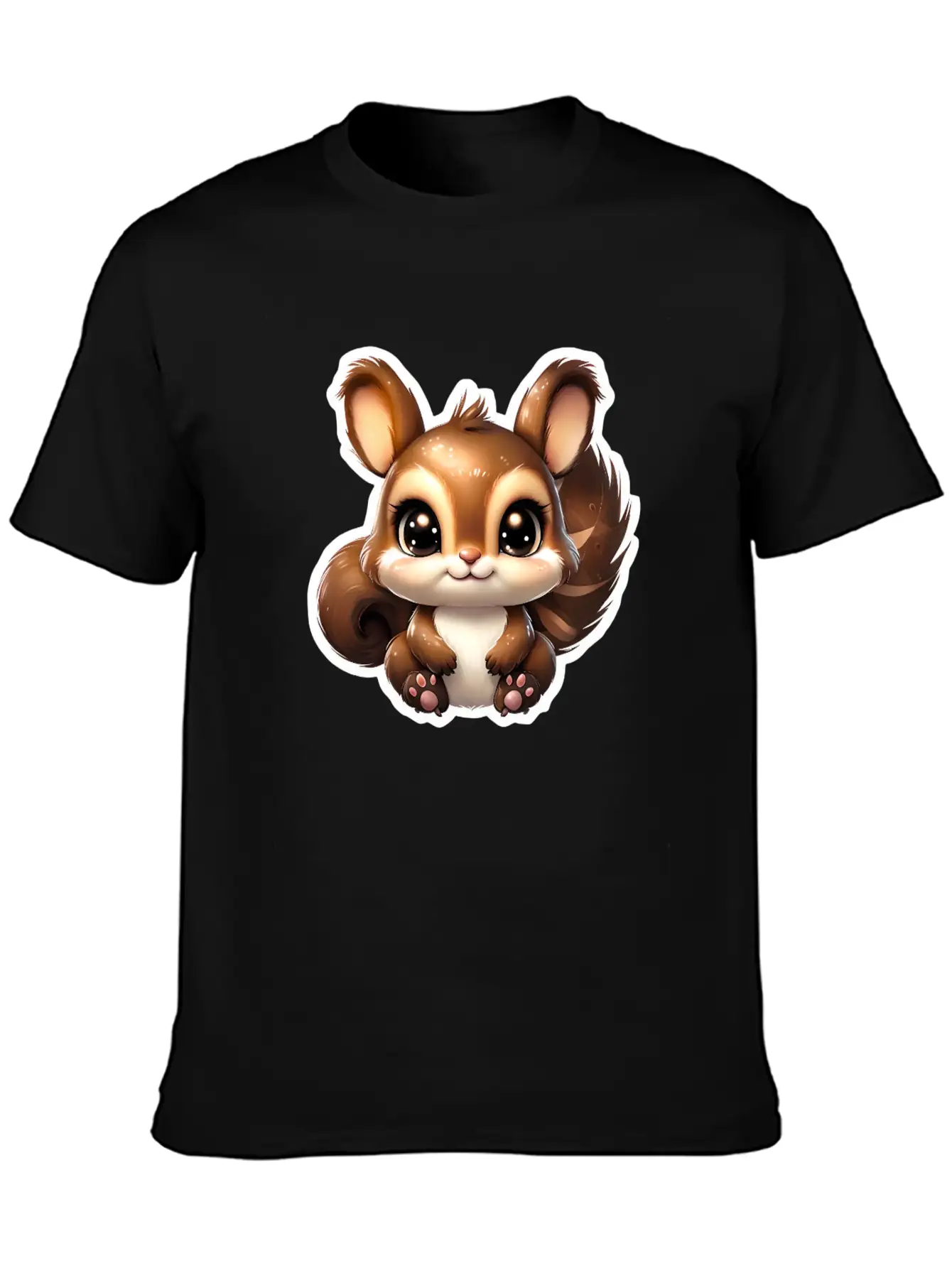 Kawaii Squirrel Comfortable Minimalist Graphic Tee – Summer Style Essential