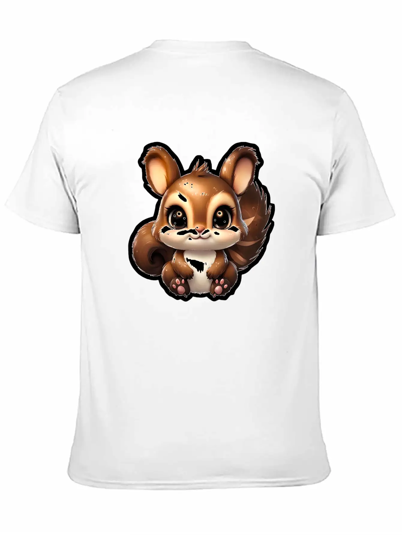 Kawaii Squirrel Comfortable Minimalist Graphic Tee – Summer Style Essential
