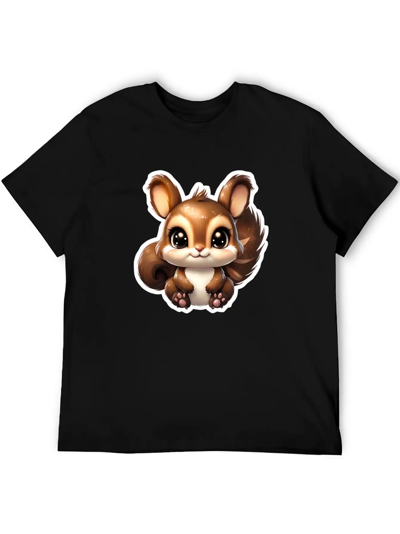 Kawaii Squirrel Comfortable Minimalist Graphic Tee – Summer Style Essential