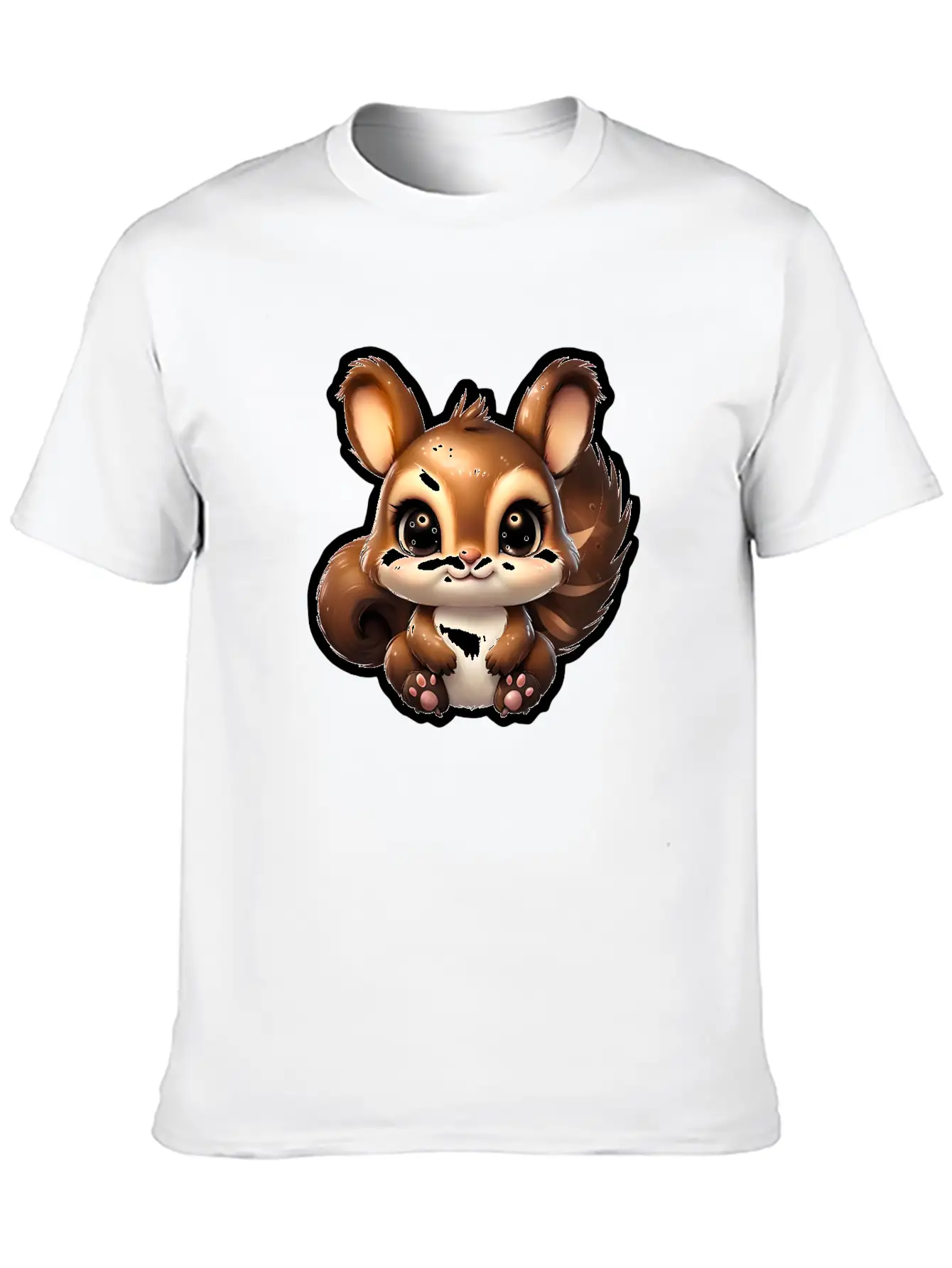 Kawaii Squirrel Comfortable Minimalist Graphic Tee – Summer Style Essential