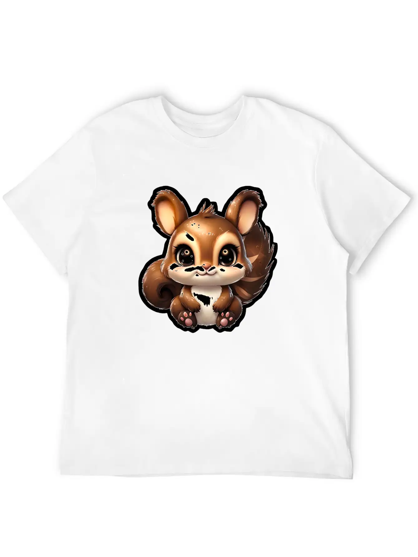 Kawaii Squirrel Comfortable Minimalist Graphic Tee – Summer Style Essential