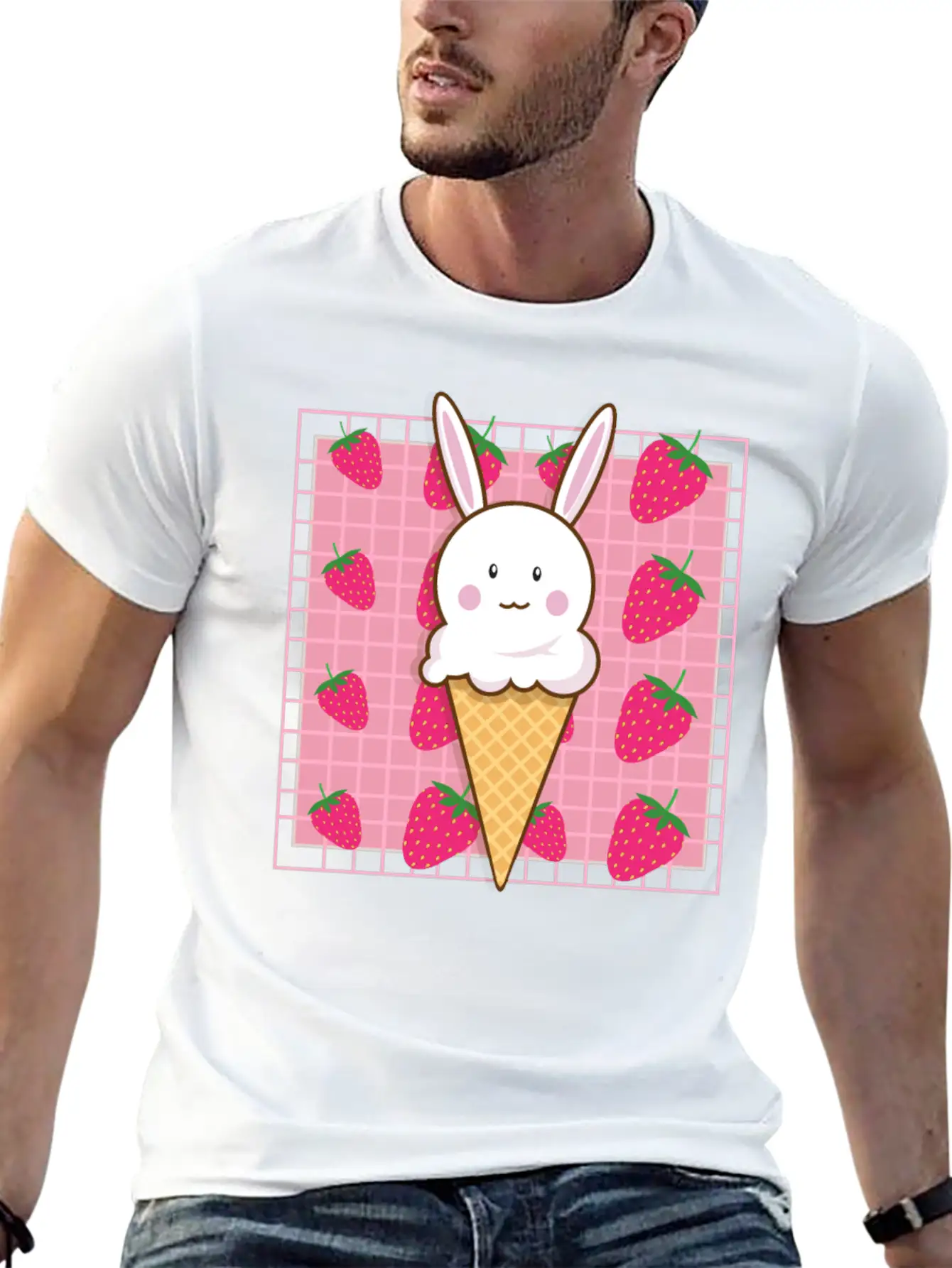Kawaii Straw Essential Unisex Summer Tee – Soft Cotton Casual Fit