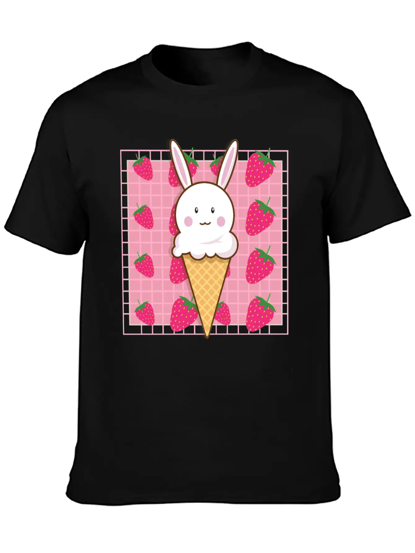 Kawaii Straw Essential Unisex Summer Tee – Soft Cotton Casual Fit