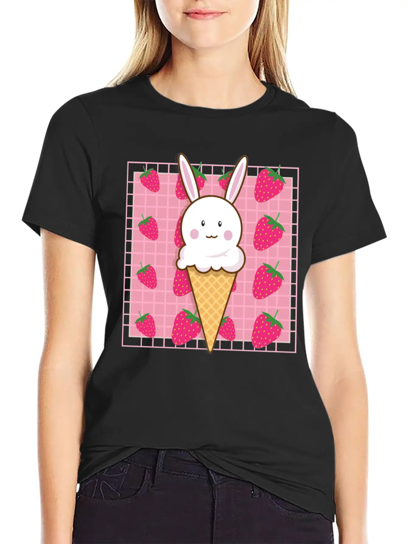 Kawaii Straw Essential Unisex Summer Tee – Soft Cotton Casual Fit