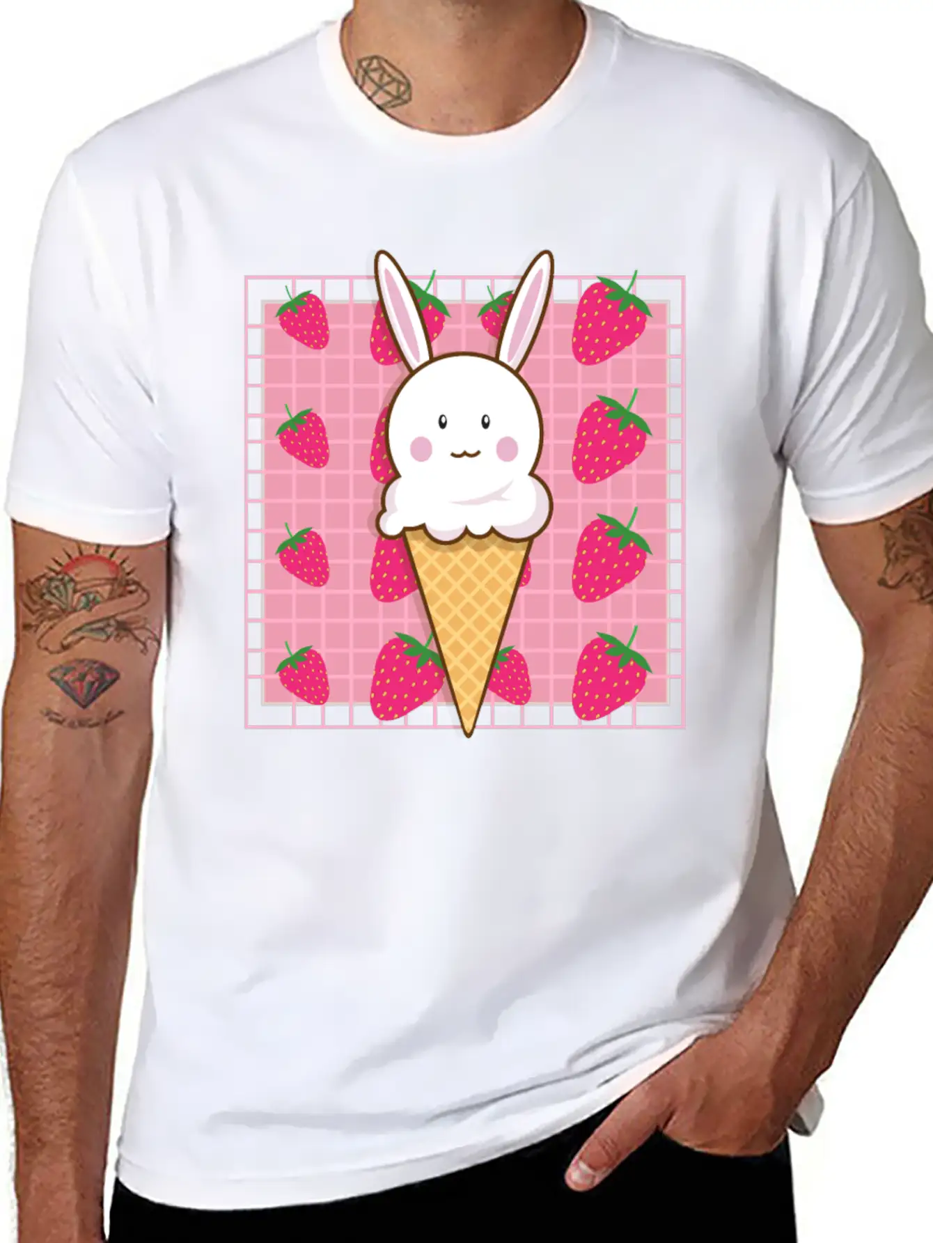 Kawaii Straw Essential Unisex Summer Tee – Soft Cotton Casual Fit