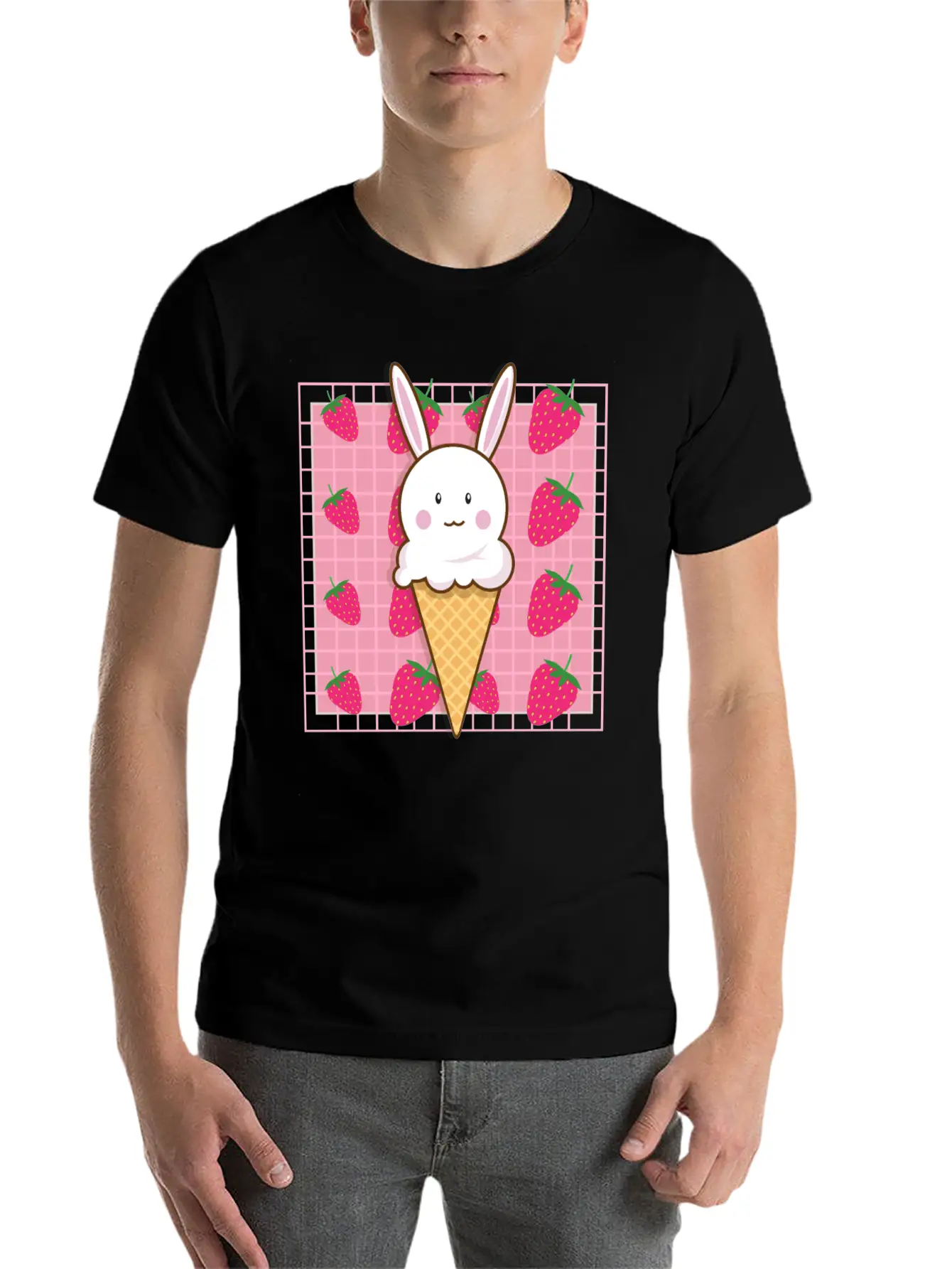 Kawaii Straw Essential Unisex Summer Tee – Soft Cotton Casual Fit