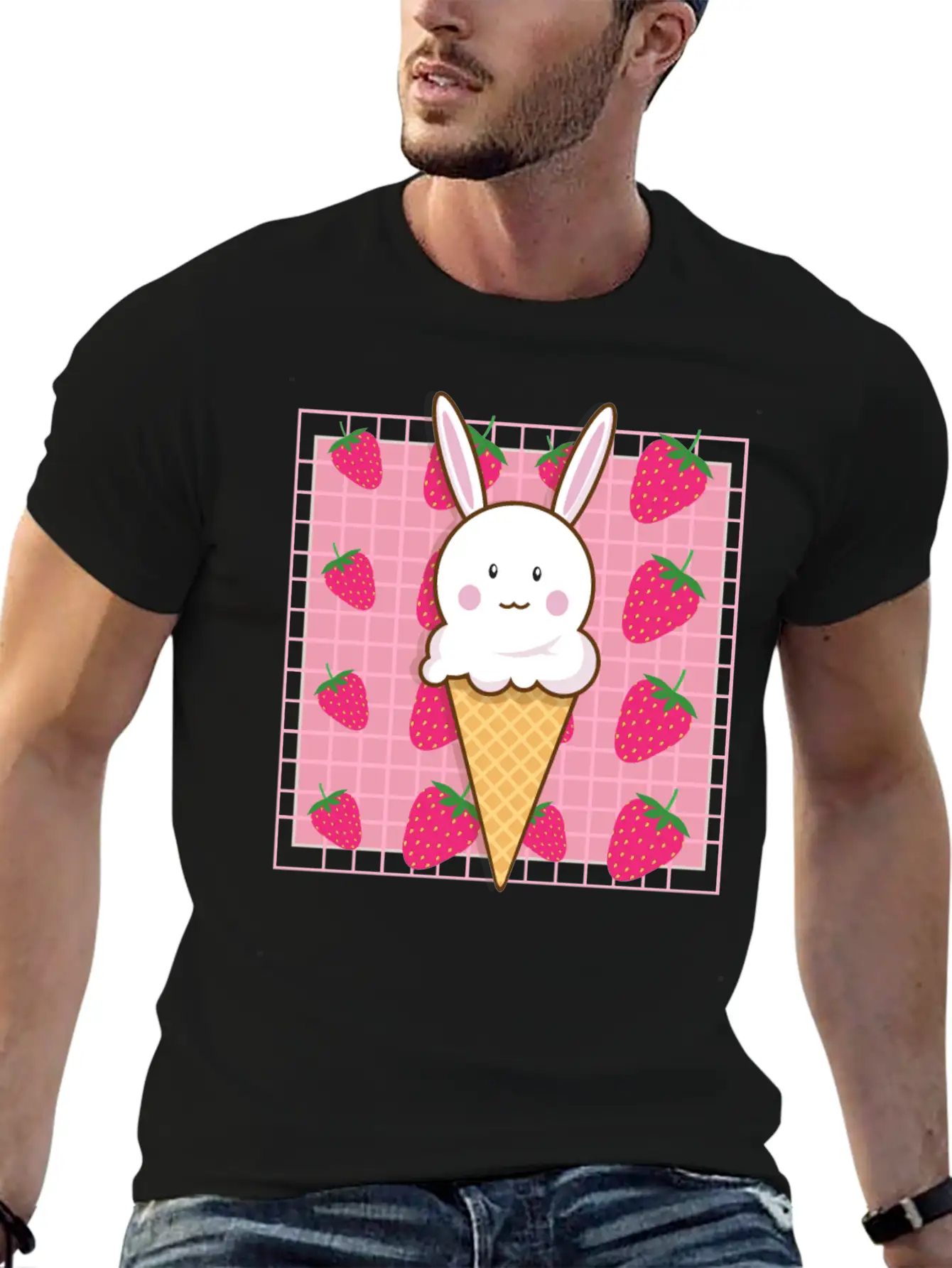 Kawaii Straw Essential Unisex Summer Tee – Soft Cotton Casual Fit