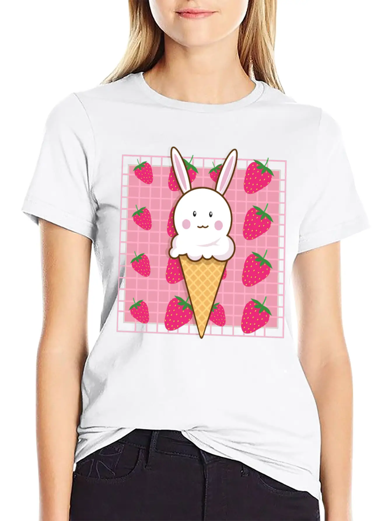 Kawaii Straw Essential Unisex Summer Tee – Soft Cotton Casual Fit