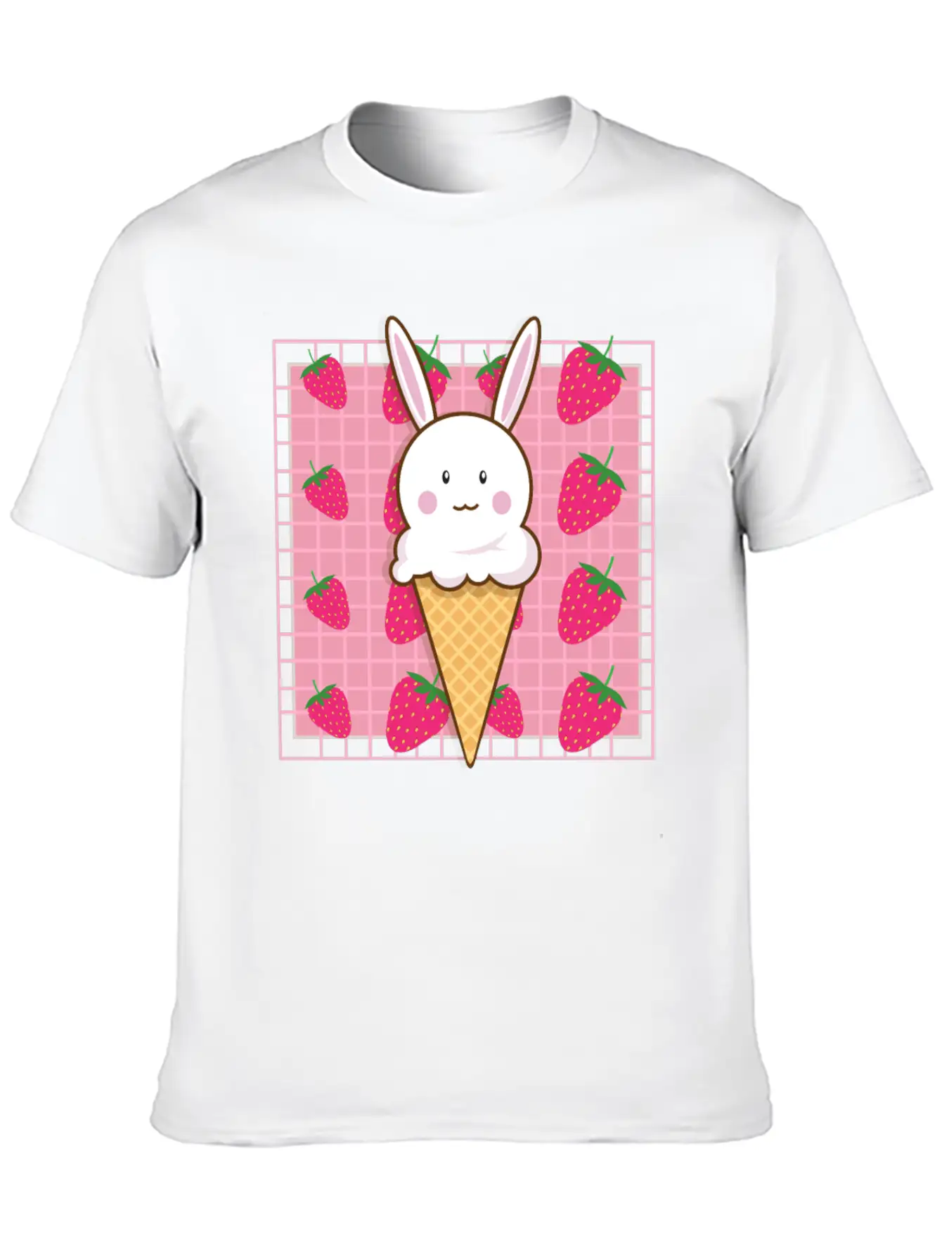 Kawaii Straw Essential Unisex Summer Tee – Soft Cotton Casual Fit