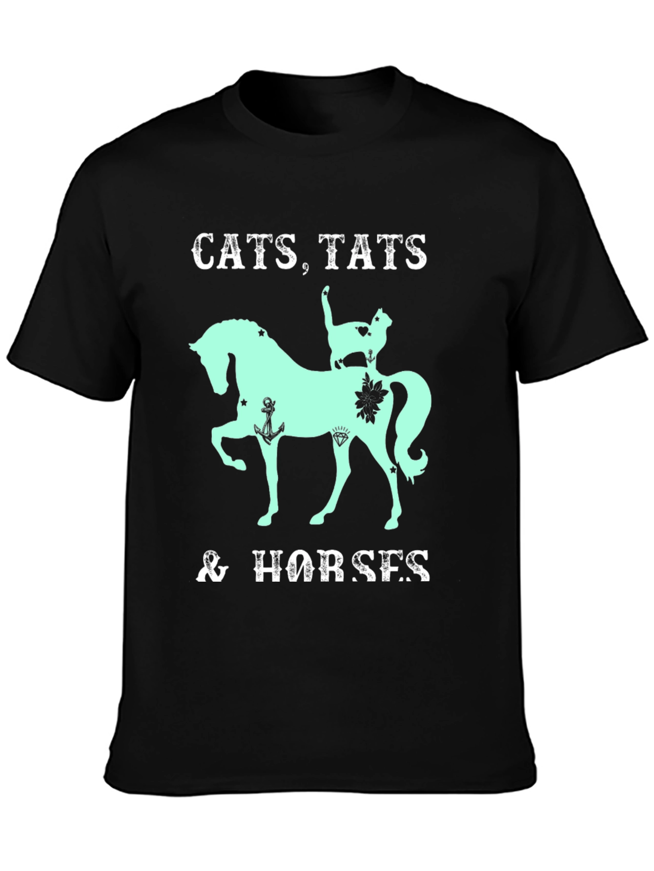 Cats Tats & Horses Graphic T-Shirt