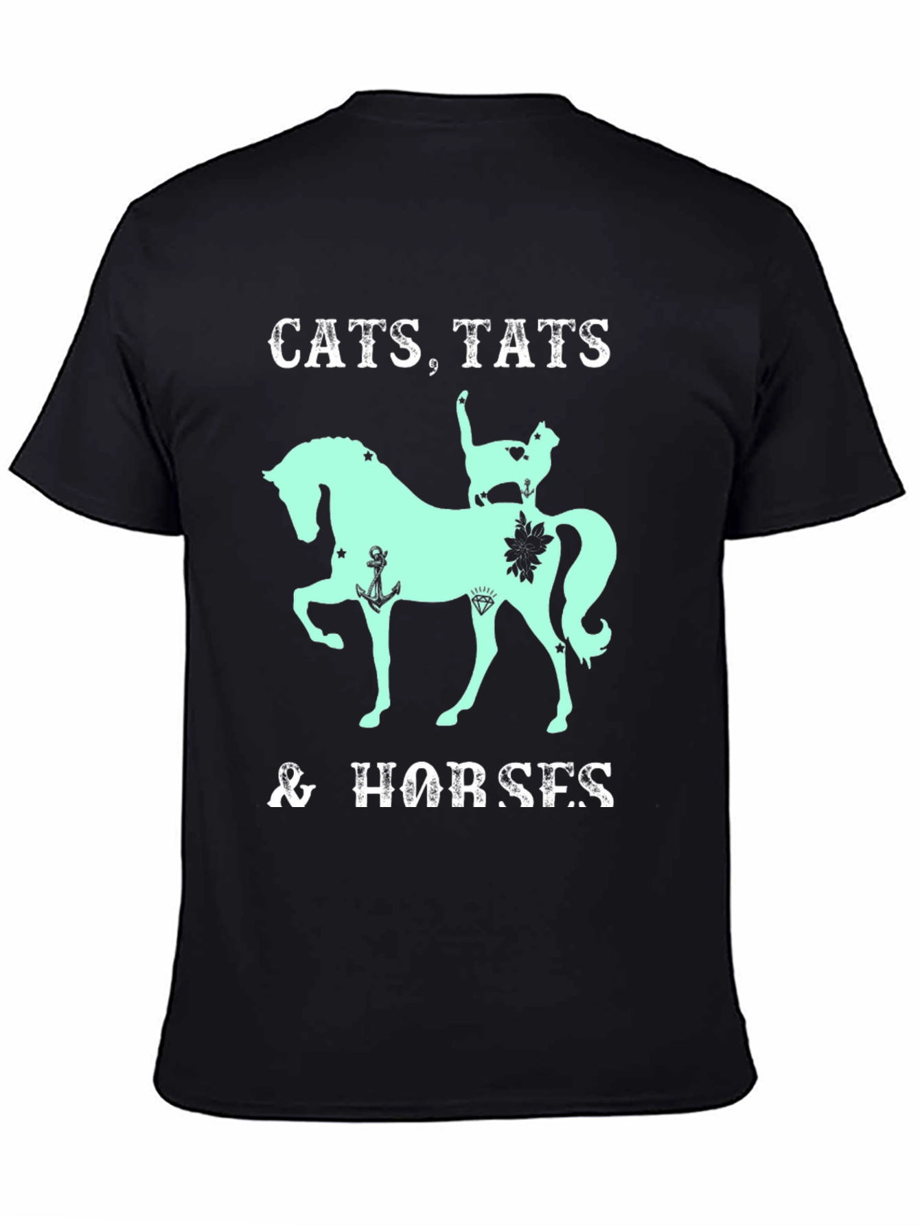 Cats Tats & Horses Graphic T-Shirt