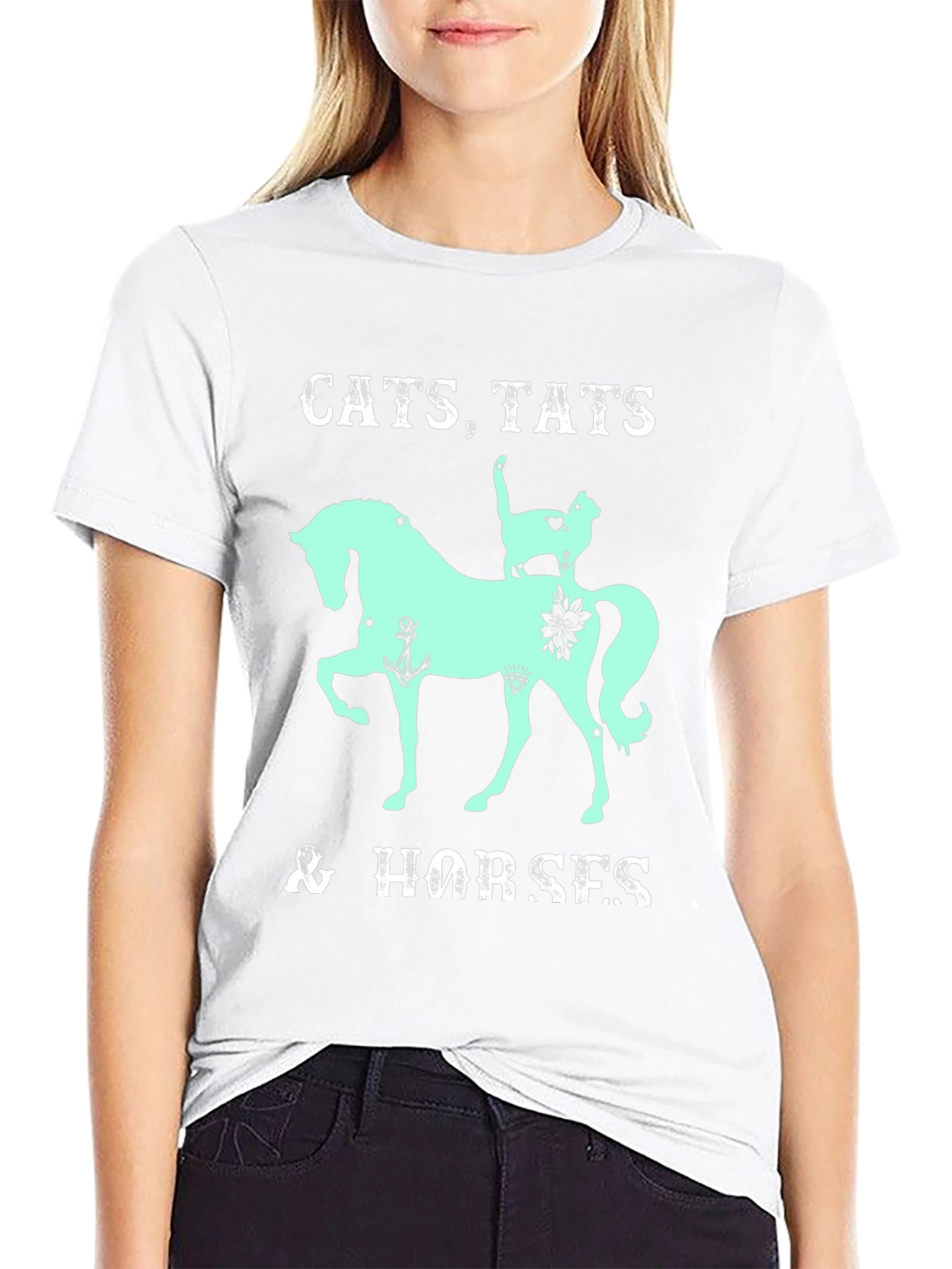 Cats Tats & Horses Graphic T-Shirt