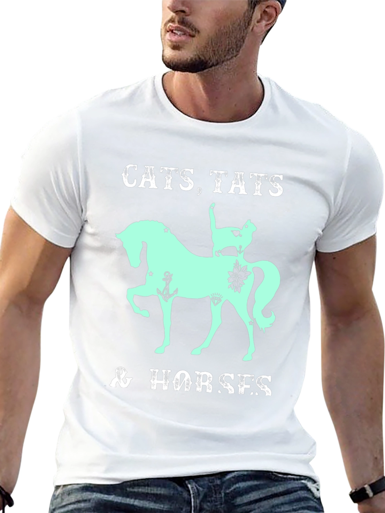 Cats Tats & Horses Graphic T-Shirt